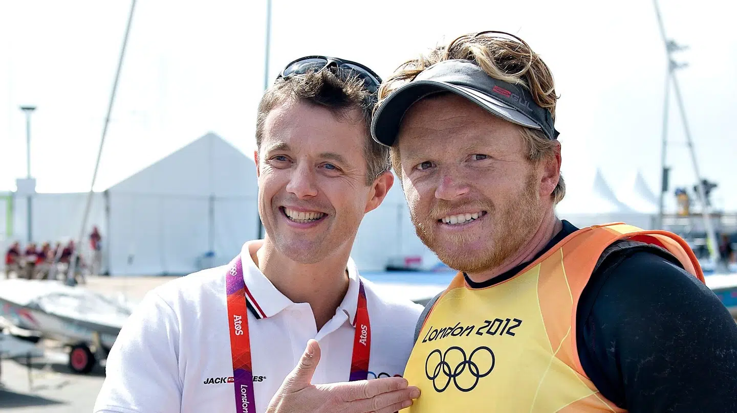 Jonas Høgh-Christensen fik opmuntring af den senere konge, da han kom i land med sølvmedaljen.