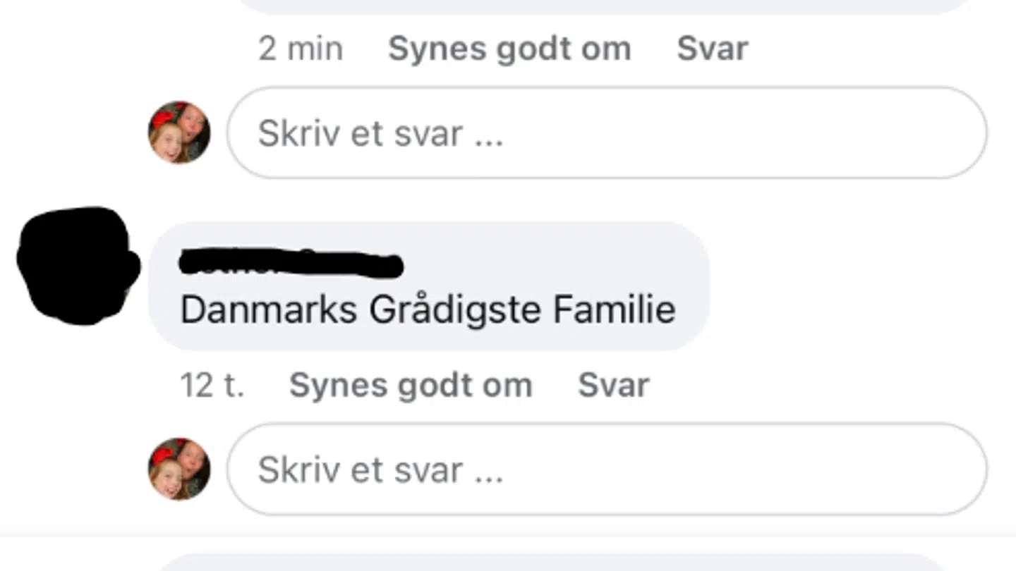 Her ses en besked Pia Abrahamsen har fået på Facebook fra en, hun ikke kendte i forvejen.