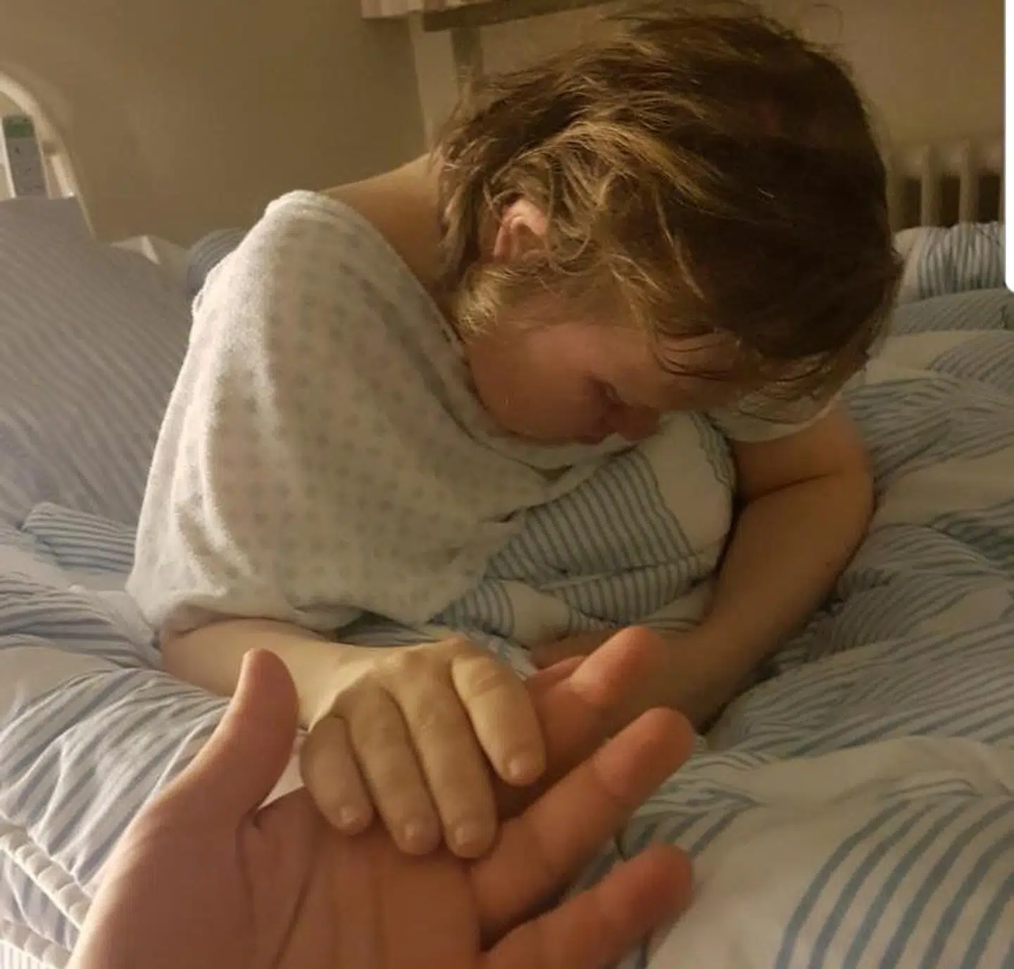 Gitte efter faldet, hvor hun fik en alvorlig hjernerystelse. Foto: Privat.