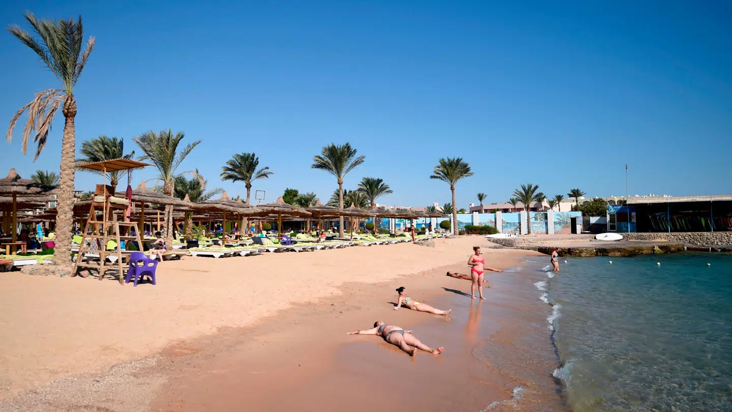 Rejser til Egypten hitter stort den her vinter. Her ses strand i byen Hurghada.