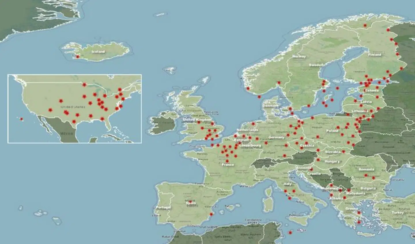 Den amerikanske Helsinki-kommission har kortlagt knap 150 russiske hybridkrigsaktioner. To af hændelserne er ifølge kortet øjensynligt foregået i Danmark.