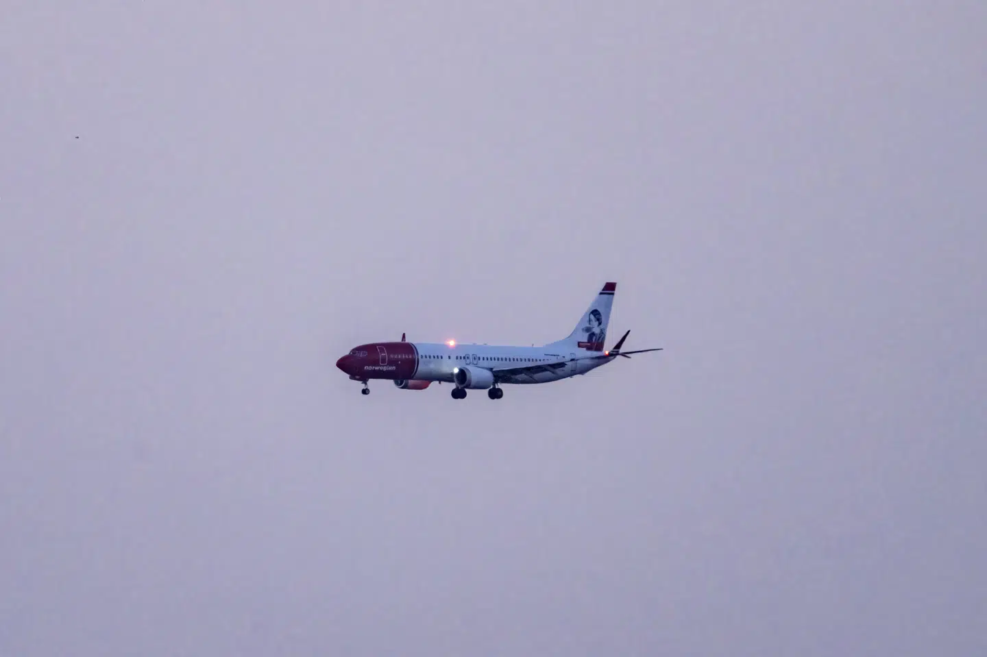 Et Norwegian-fly fra Oslo kørte af landingsbanen, efter at det var landet i den norske by Moldes lufthavn. (Arkivfoto).