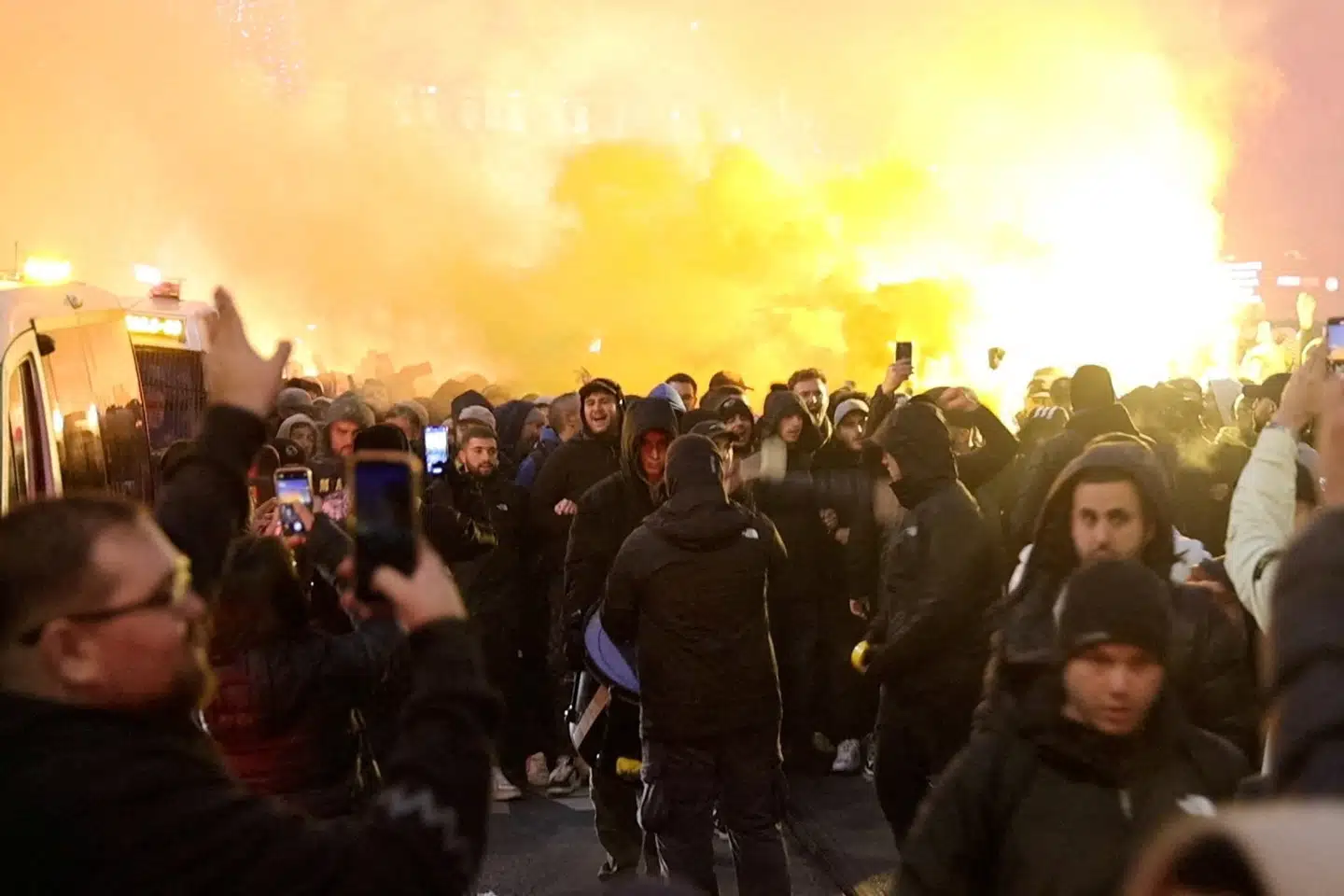 Tilhængere af det israelske fodboldhold Maccabi Tel Aviv demonstrerede i Amsterdam. (Arkivfoto).