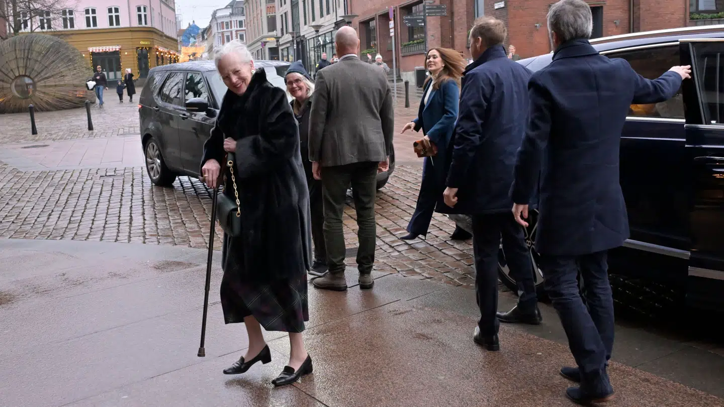 Her ankommer dronning Margrethe til højmessen i Aarhus Domkirke juledag, onsdag den 25. december 2024.