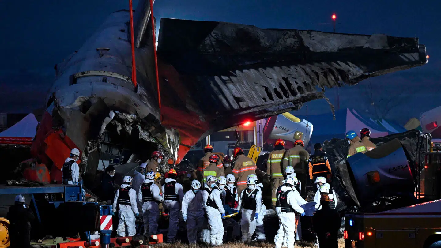 Redningsarbejdet efter ulykken.