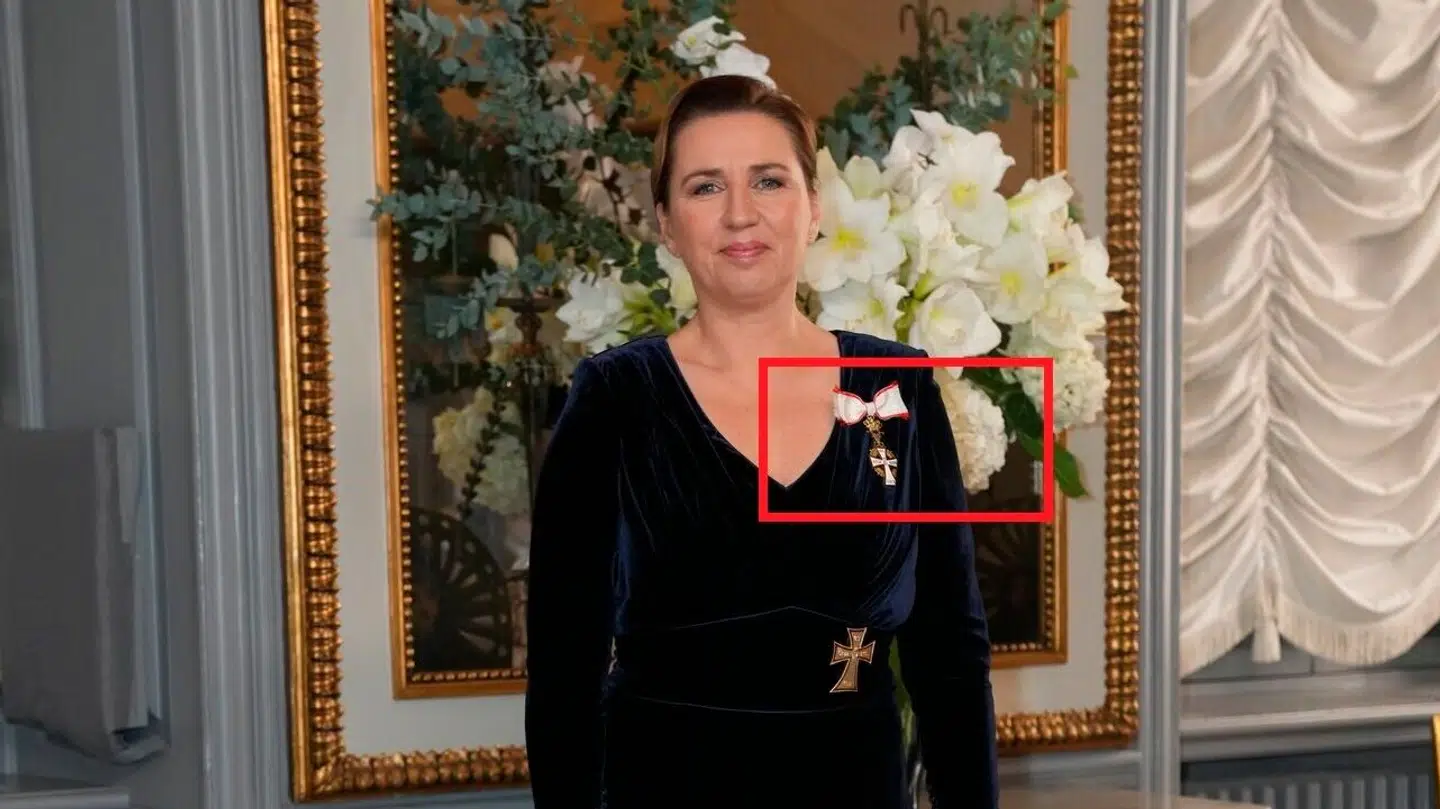 Statsminister Mette Frederiksen til Kongeparrets nytårskur og nytårstaffel i Christian VII's Palæ på Amalienborg Slot i København, onsdag den 1. januar 2025.