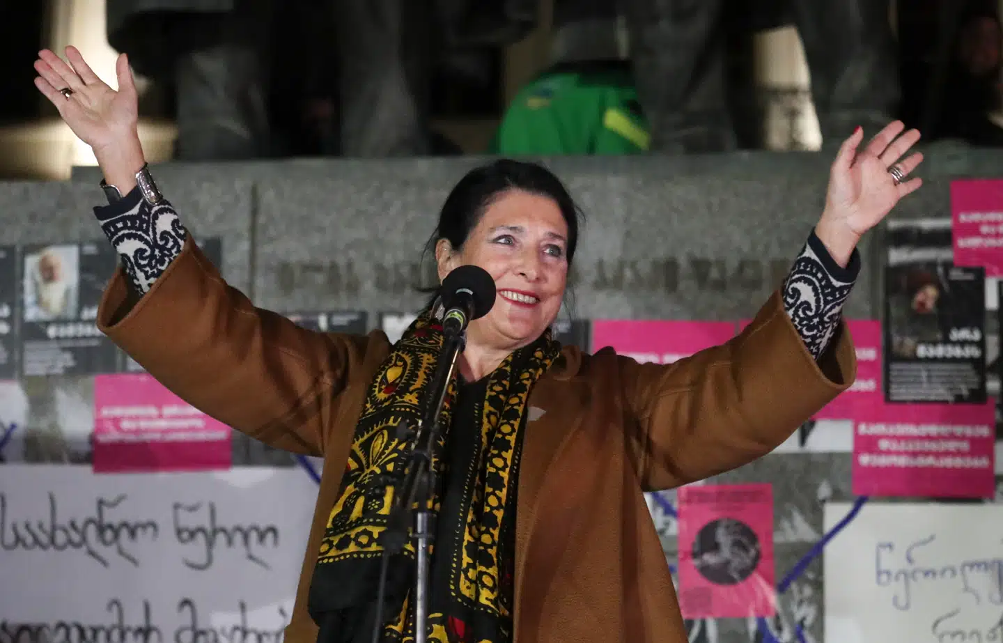 Salome Zourabijvili ved demonstrationer 22. december 2024. Foto: David Mdzinarishvili, Scanpix