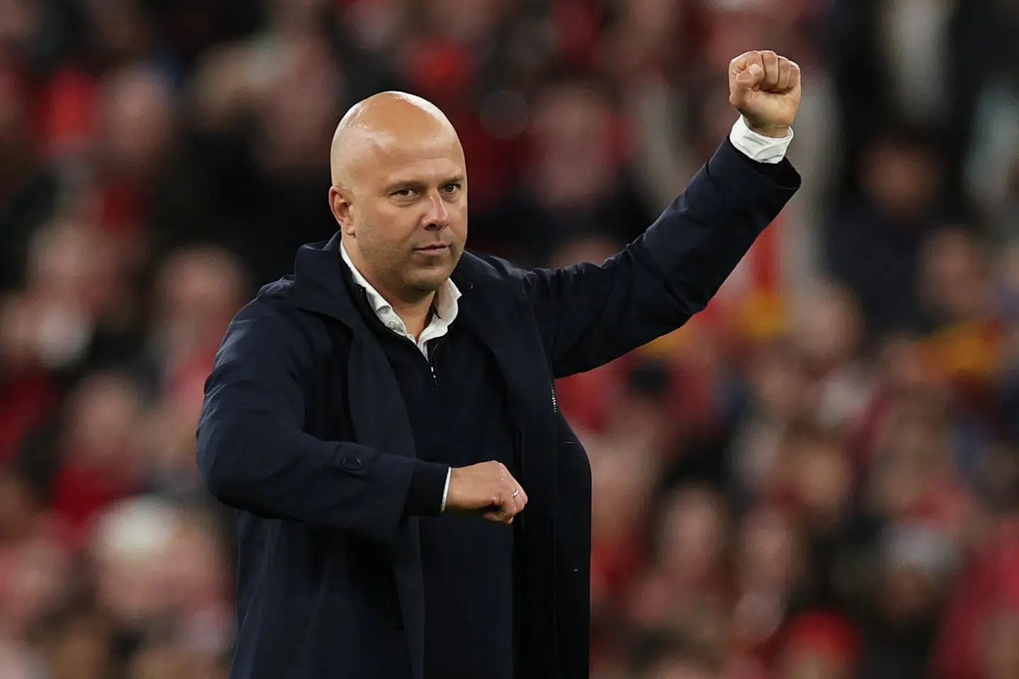 Arne Slot og Liverpool vandt i starten af september 3-0 på Old Trafford over Manchester United. (Arkivfoto).