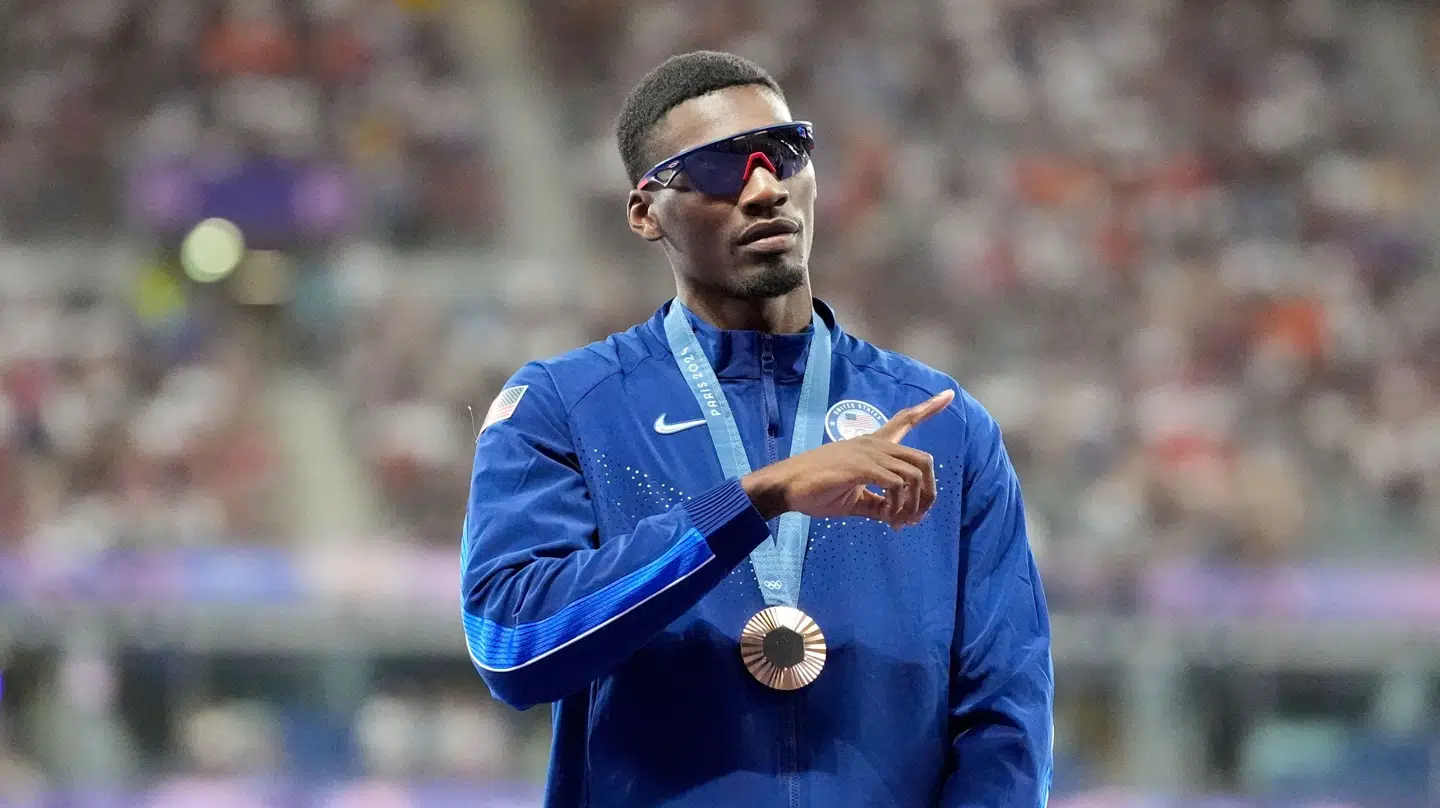 Fred Kerley vandt bronze i 100 meter løb ved De Olympiske Lege i Paris i sommer.