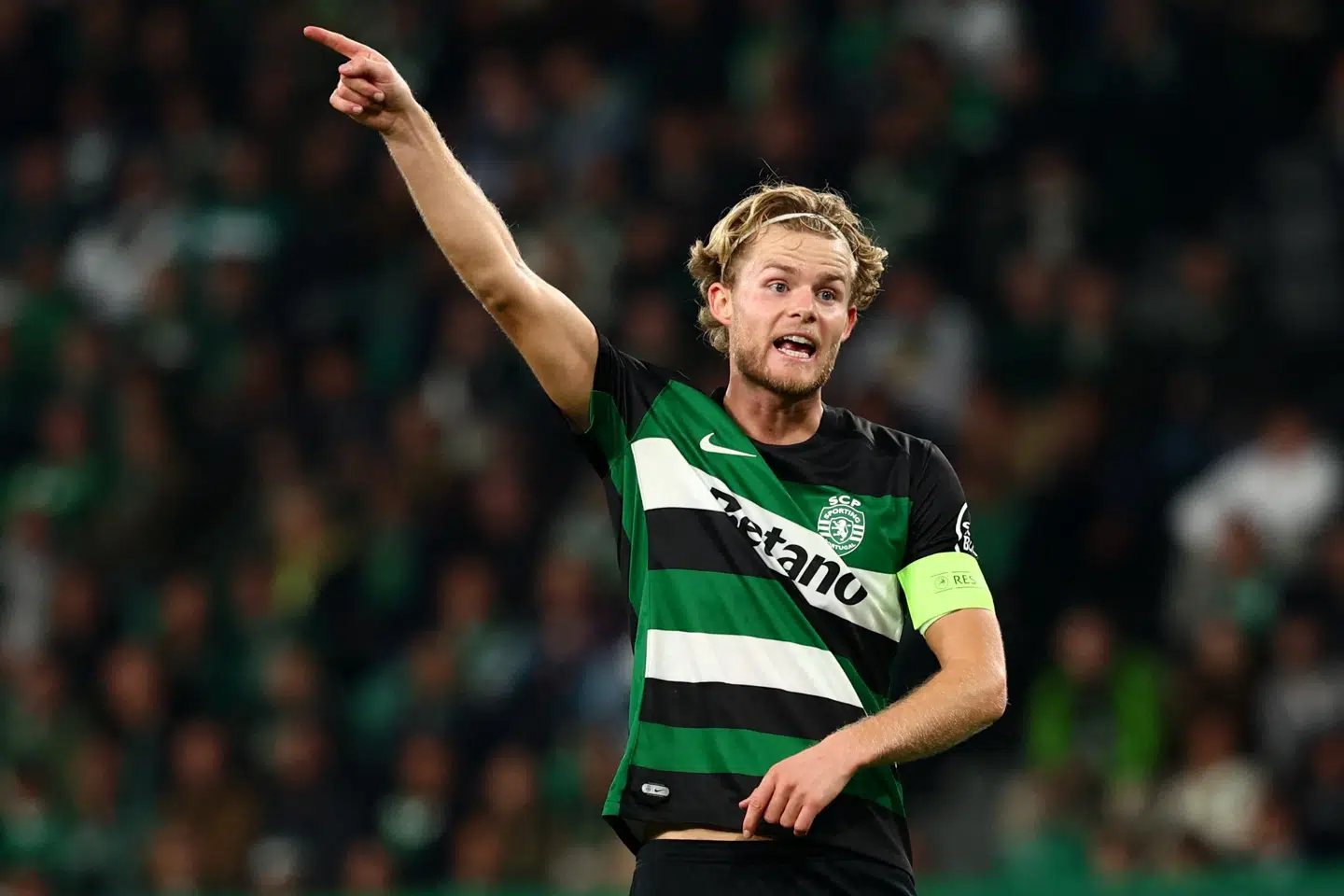 Sporting-anfører Morten Hjulmand blev lørdag aften kåret som årets mandlige fodboldspiller. (Arkivfoto).