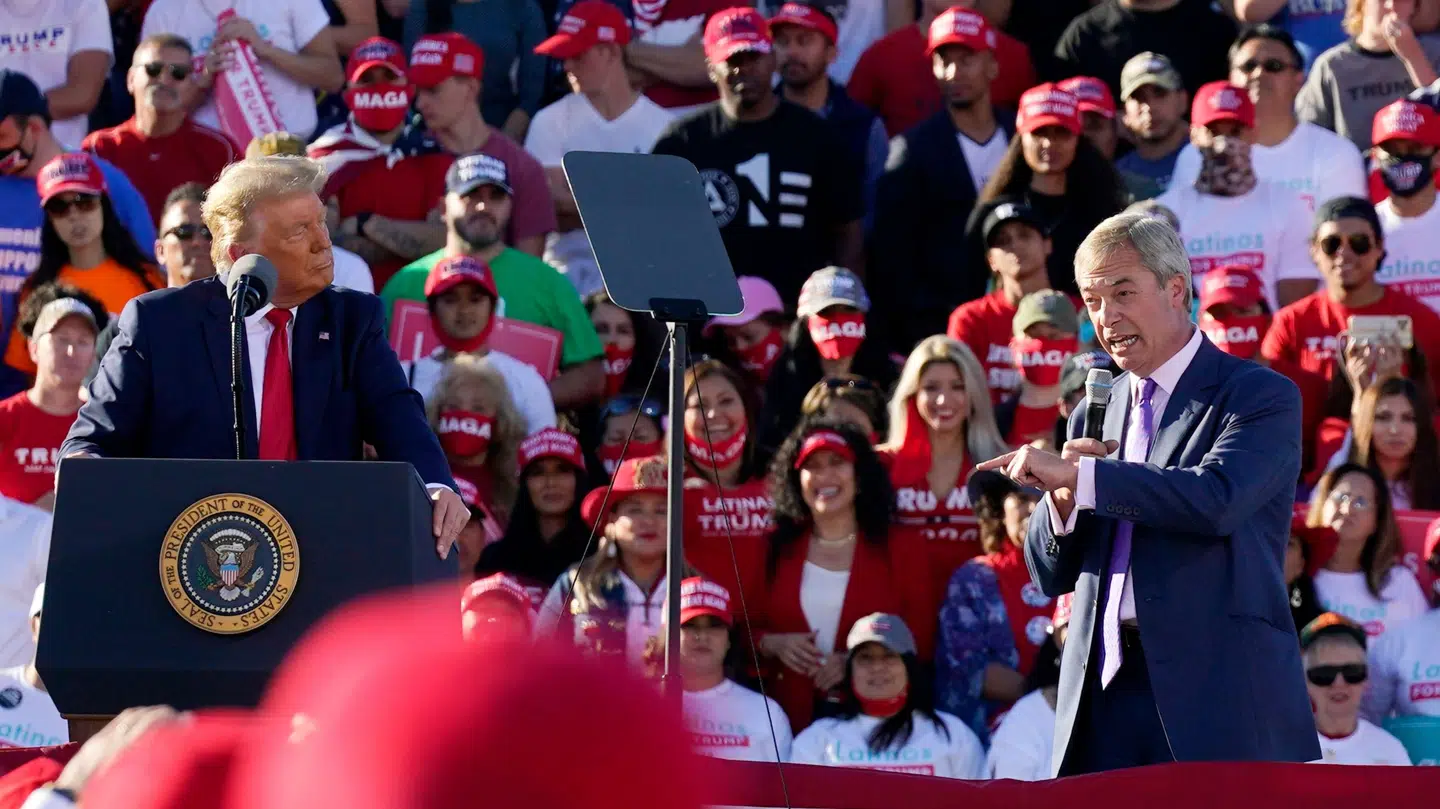 Nigel Farage har tidligere udvist sin støtte til Donald Trump ved flere rallys og på valgaftener.