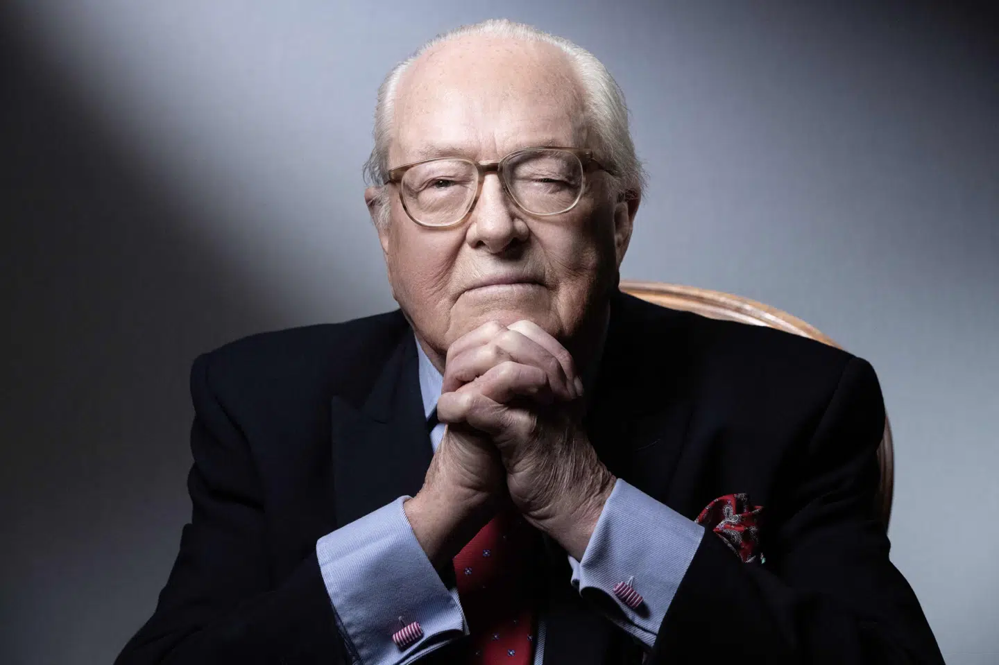 Jean-Marie Le Pen i sit hjem i 2021. Front Nationals partistifter blev 96 år. (Arkivfoto).