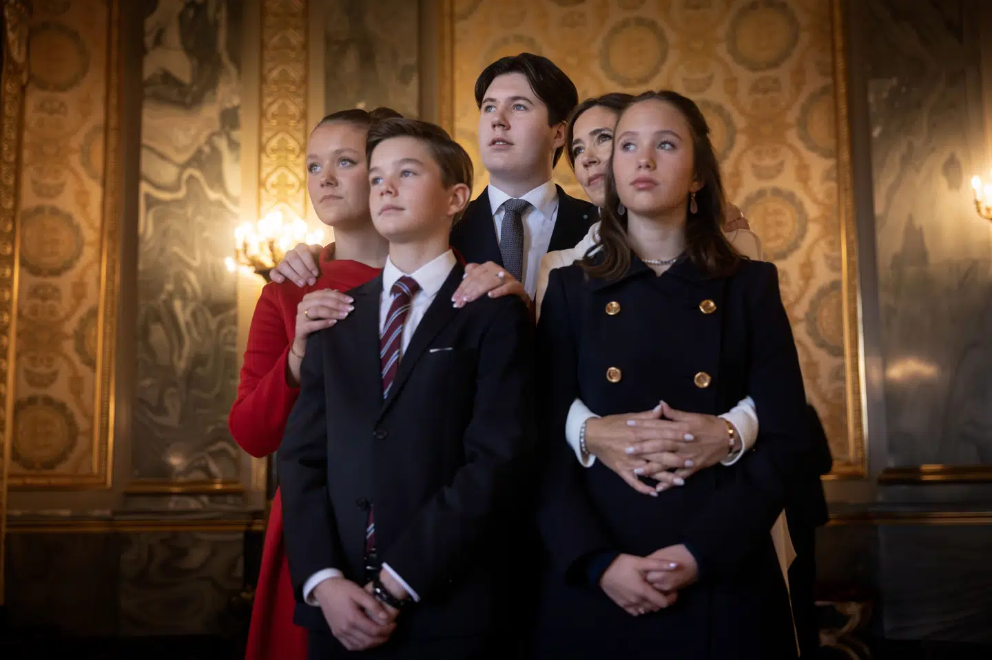 Da dronning Margrethe abdicerede og overlod tronen til kong Frederik 14. januar 2024, rykkede prins Vincent og prinsesse Josephine frem i arvefølgen til henholdsvis nummer tre og fire. Foran dem er deres 19-årige storebror, kronprins Christian, og 17-årige storesøster, prinsesse Isabella. (Arkivfoto).