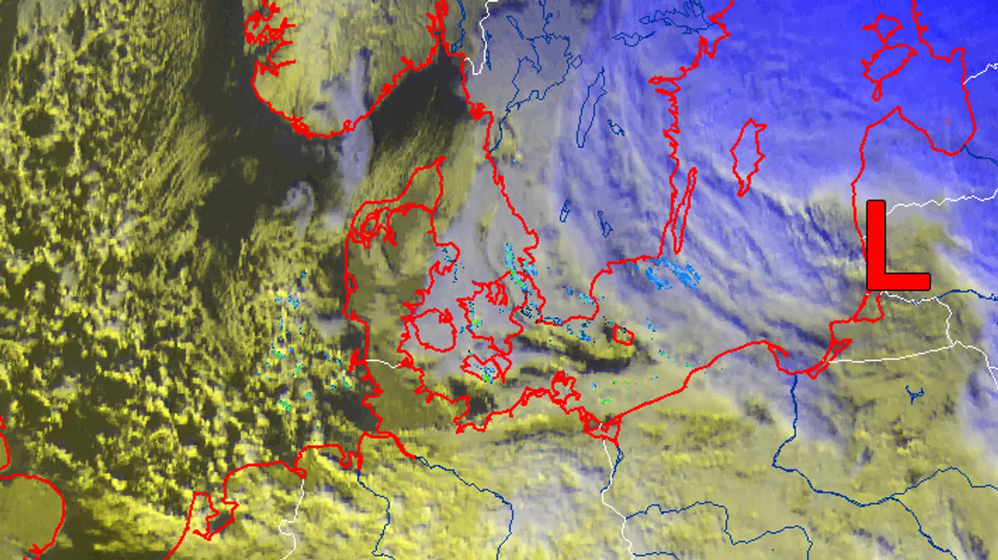 DMI har delt billedet, der viser, hvor i landet sneen falder.