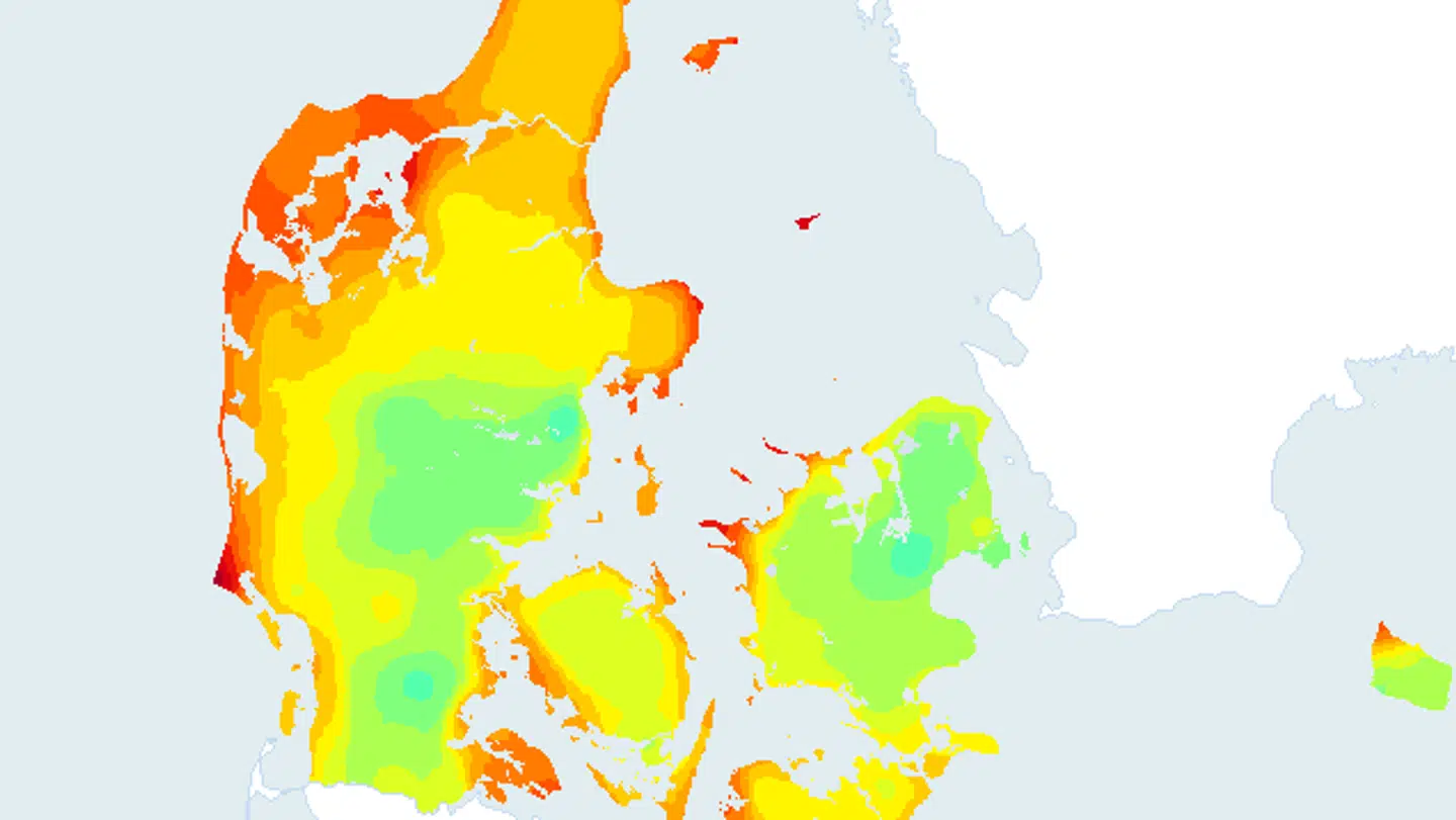 Så ser Danmark ud mandag morgen.