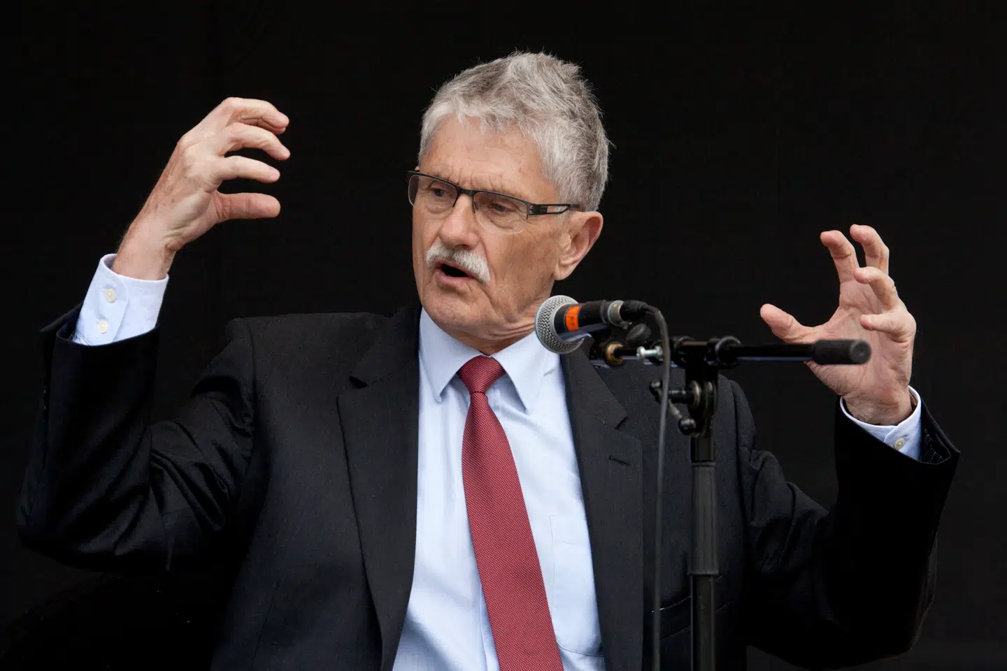 Den tidligere udenrigsminister udtalte, at palæstinenserne er blevet nægtet »menneskelighed, frihed og retfærdighed« og har været udsat for »fordrivelse, besættelse og ydmygelse«. Dette billede er ikke fra konferencen.