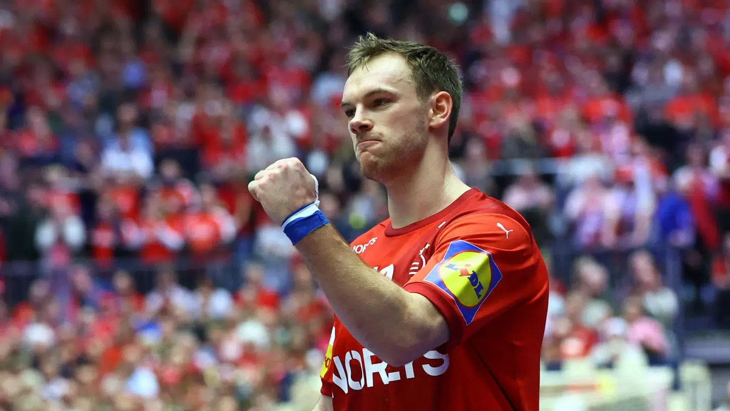 Handball - IHF Handball World Championships 2025 - Preliminary Round - Group B - Denmark v Algeria - Jyske Bank Boxen, Herning, Denmark - January 14, 2025 Denmark's Mathias Gidsel reacts REUTERS/Bernadett Szabo