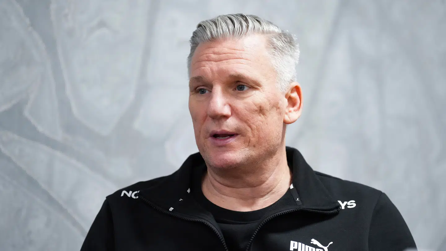 Nikolaj Jacobsen under håndboldherrernes pressemøde i Herning mandag den 13. januar 2025.. (Foto: Claus Fisker/Ritzau Scanpix)