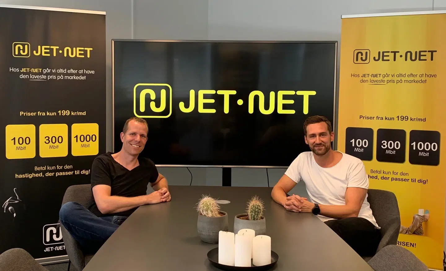 I september 2021 søsatte Fastspeeds administrerende direktør Jens Raith (til venstre) og kommercielle direktør Morten Boe Andersen lavprismærket Jetnet. Nu trækker de stikket på det igen.