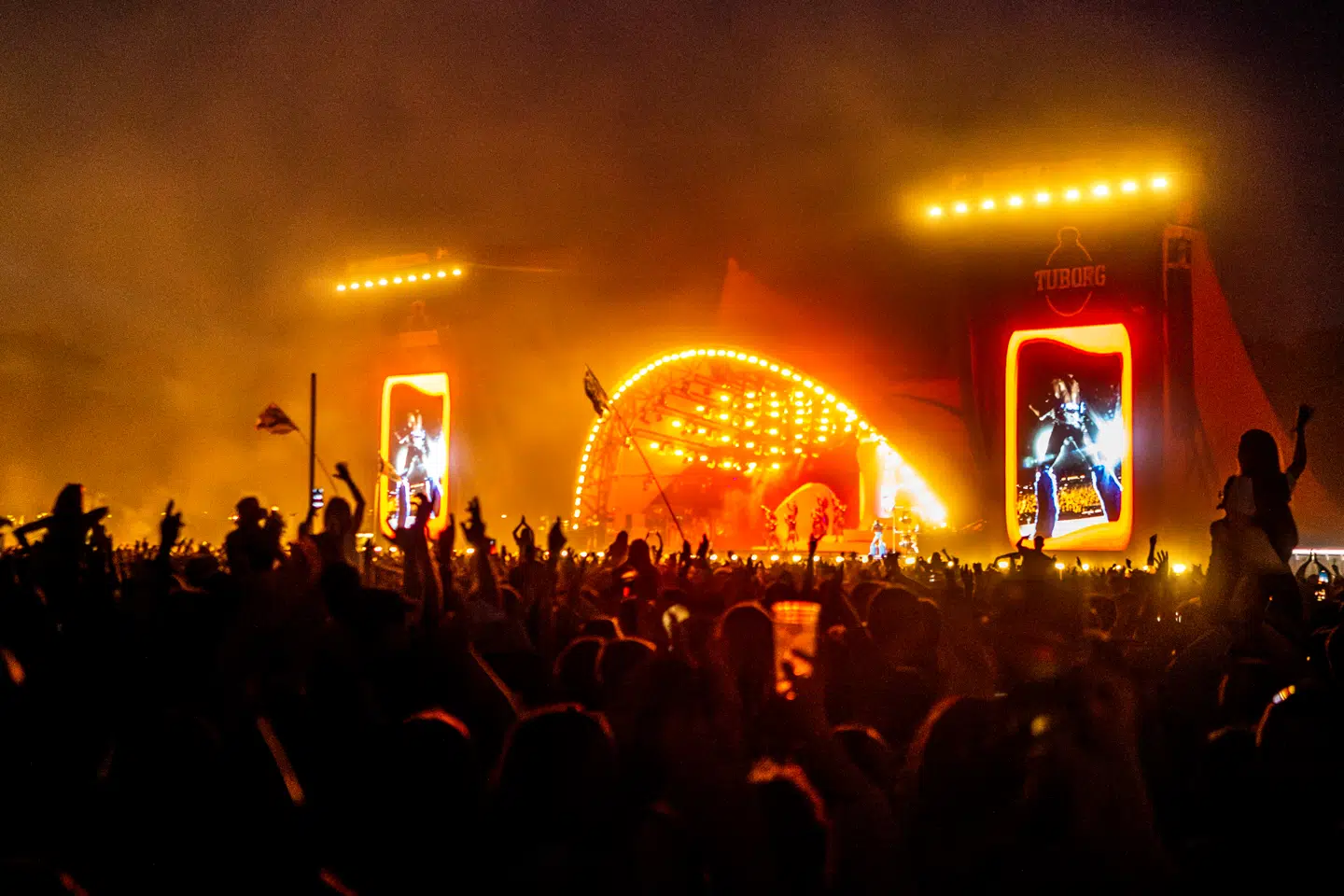 Sådan så det ud, da Lil Nas X spillede på Orange Scene på Roskilde Festival i 2023.