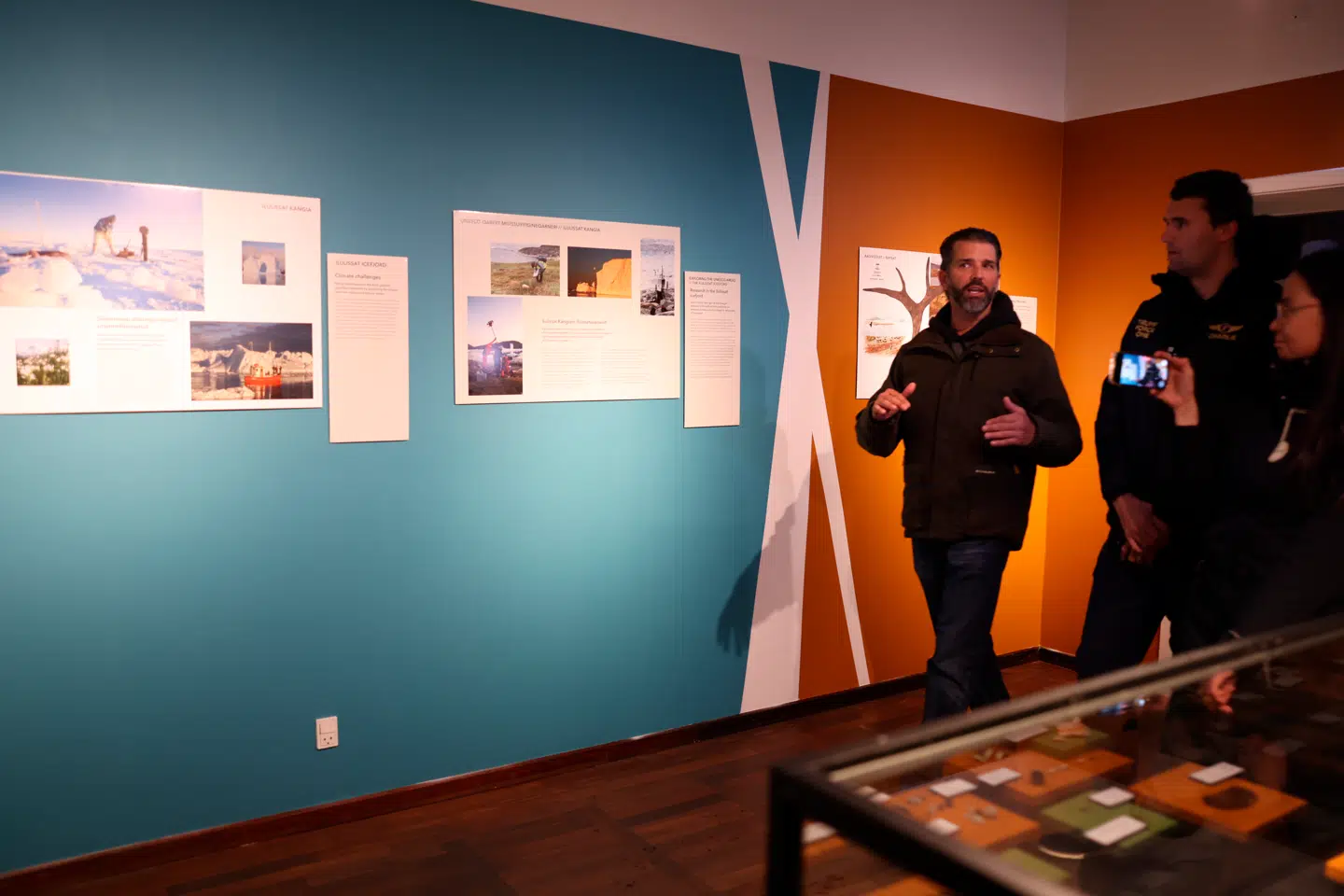 Donald Trump Jr. ses her under sit besøg i Nuuk den 7. januar.