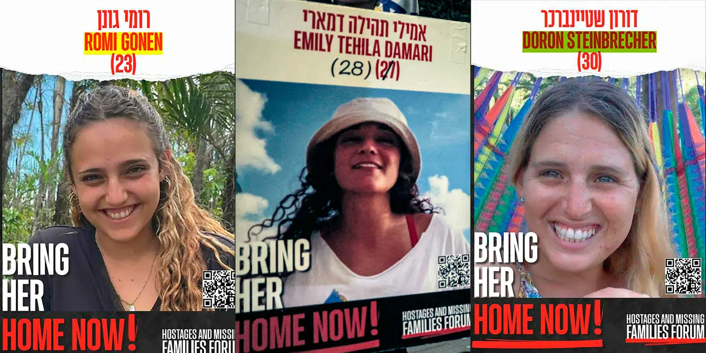 Tre israelske kvinder bliver søndag frigivet som de første ud af i alt 33 gidsler i første fase af våbenhvilen i Gaza.