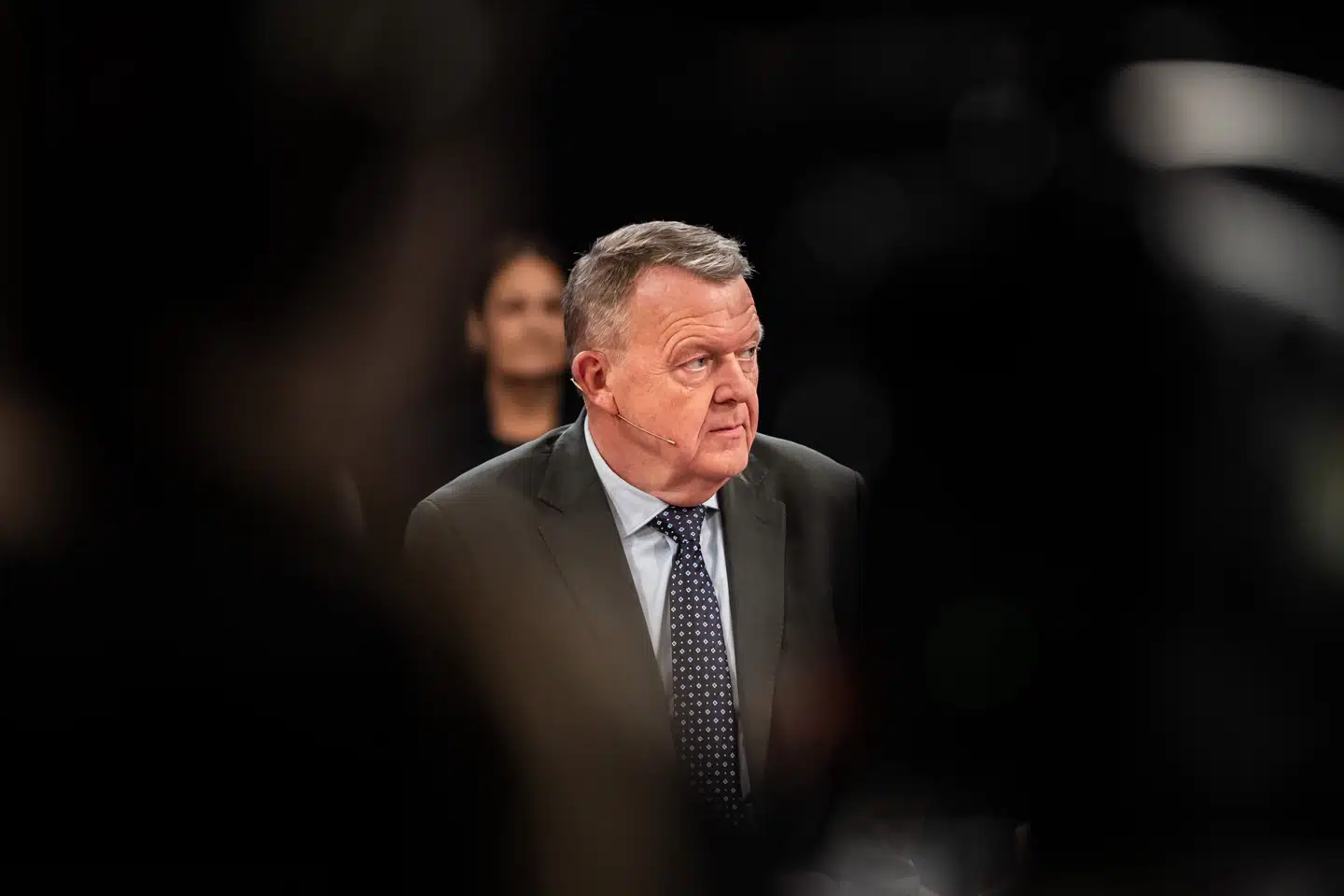 Udenrigsminister Lars Løkke Rasmussen (M) under optagelserne til debatprogram om Grønlands Fremtid i København søndag den 19. januar 2025. Programmet optages både i København og Nuuk. (Foto: Emil Nicolai Helms/Scanpix 2025)