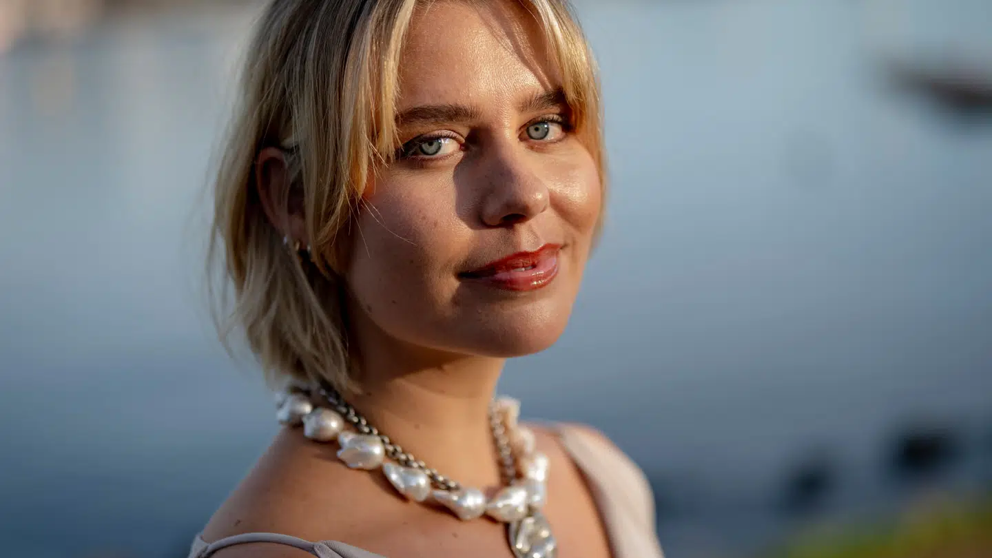 Anna Lin fotograferet på et TV 2-pressemøde for reality-showet 'Spillet'.