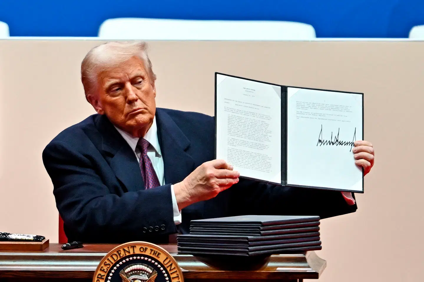 Donald Trump blev igen USAs præsident mandag 20. januar 2025.