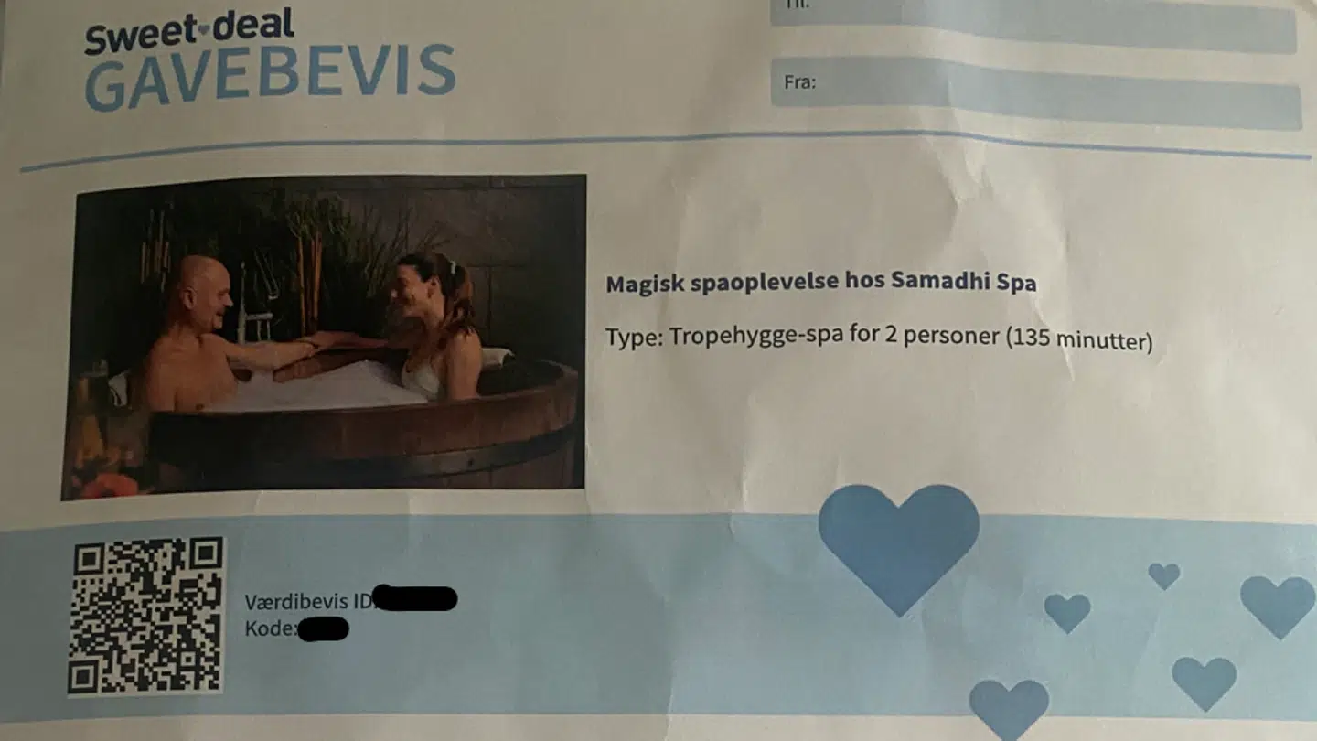 Her ses det gavebevis Thomas Christensen fik i julegave.