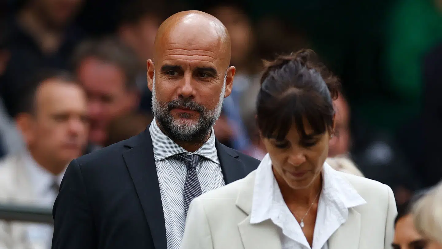 Pep Guardiola og Christina Serra under sidste års Wimbledon.