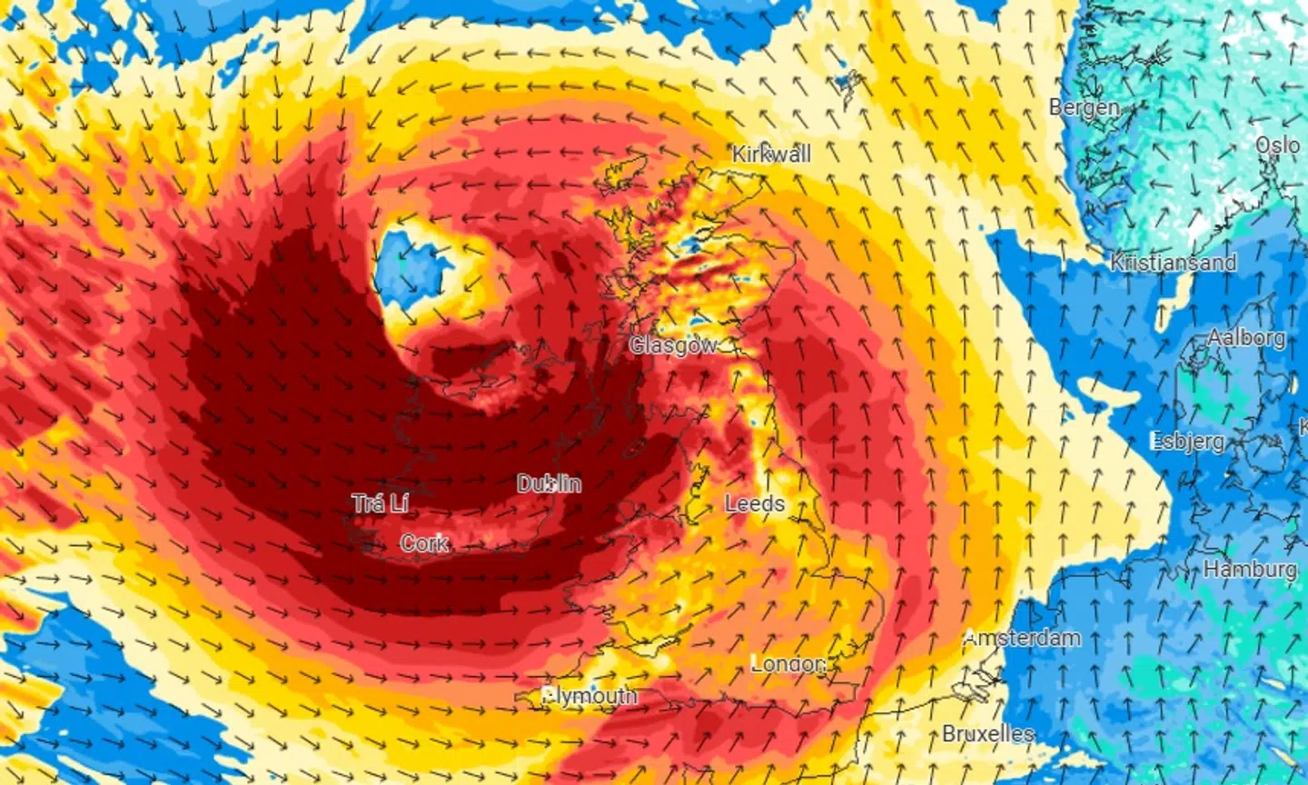 Sådan ventes vinden at ramme fredag morgen.