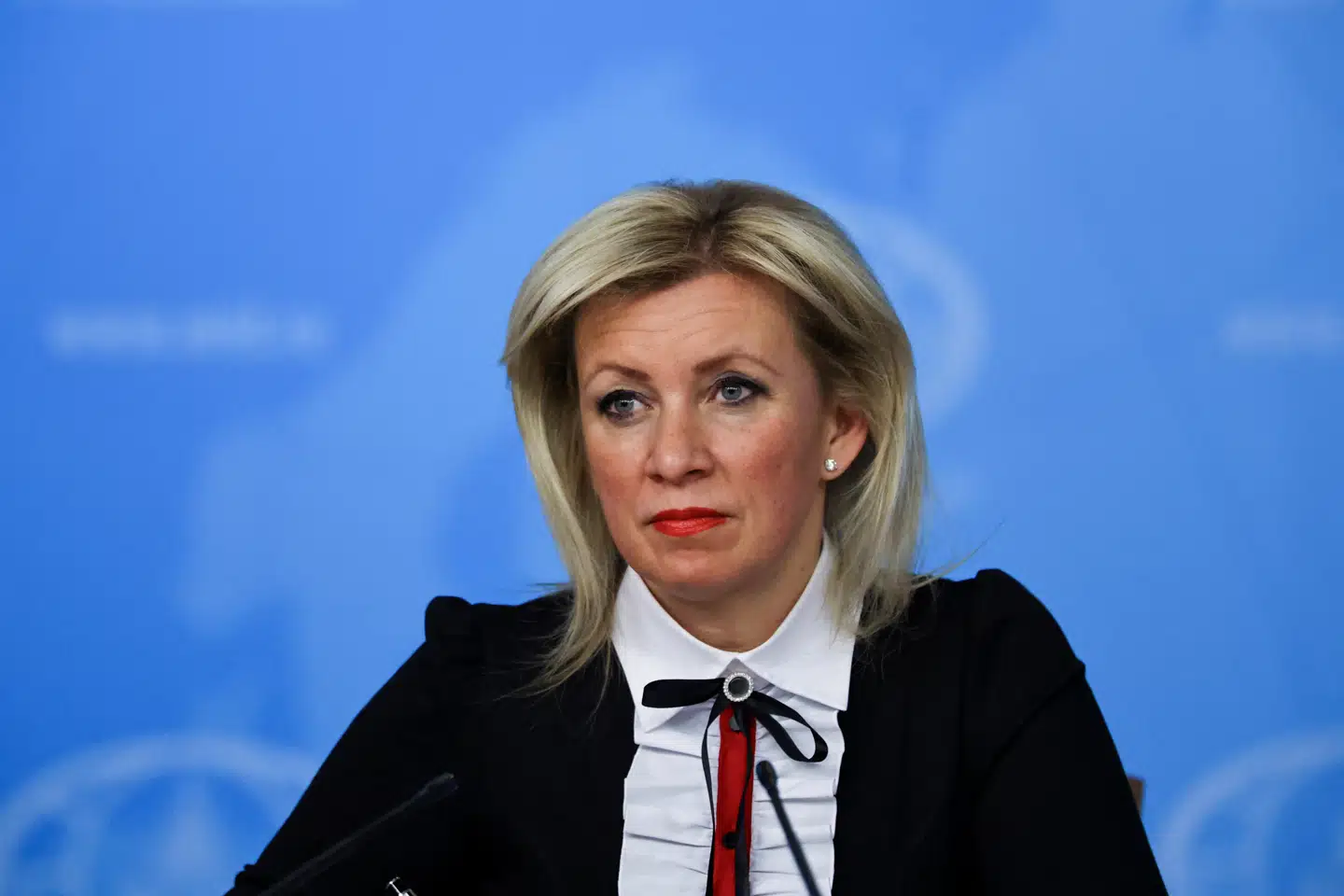 Talskvinde for det russiske udenrigsministerium, Marija Zakharova, deltager i den årlige pressekonference afholdt af udenrigsminister Sergej Lavrov i Moskva, Rusland, den 14. januar 2025.