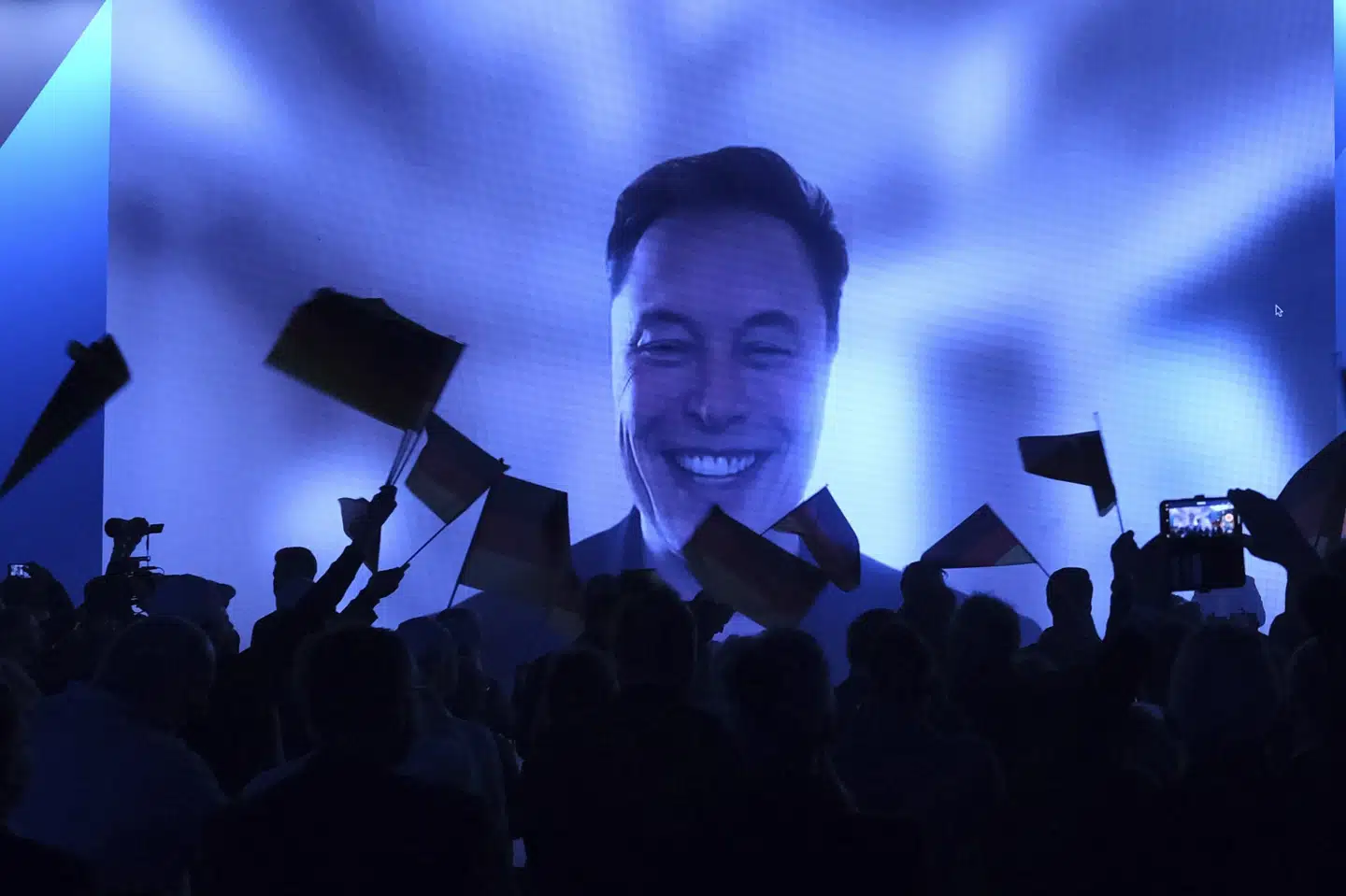 En smilende Elon Musk var med på storskærm under AfD-arrangement.