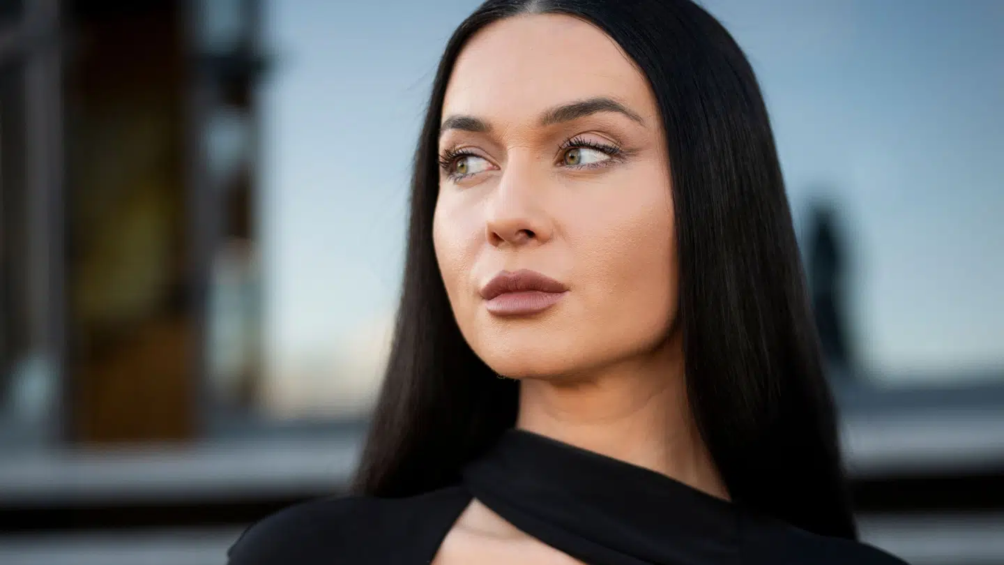 Irina Olsen ved TV 2 pressemøde på realityserien 'Spillet' på Langelinie Pavillonen i København, onsdag den 15. januar 2025.