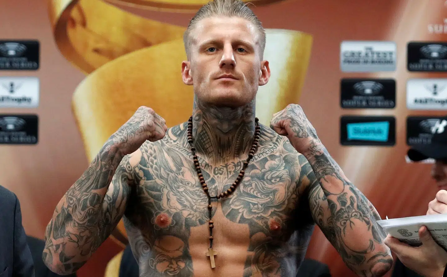 Patrick Nielsen inden en storkamp i London. Efter karrieren har valgt en ny vej i livet, da han meldte sig ind i rockerklubben Satudarah MC, der siden har skiftet navn til Comanches MC.