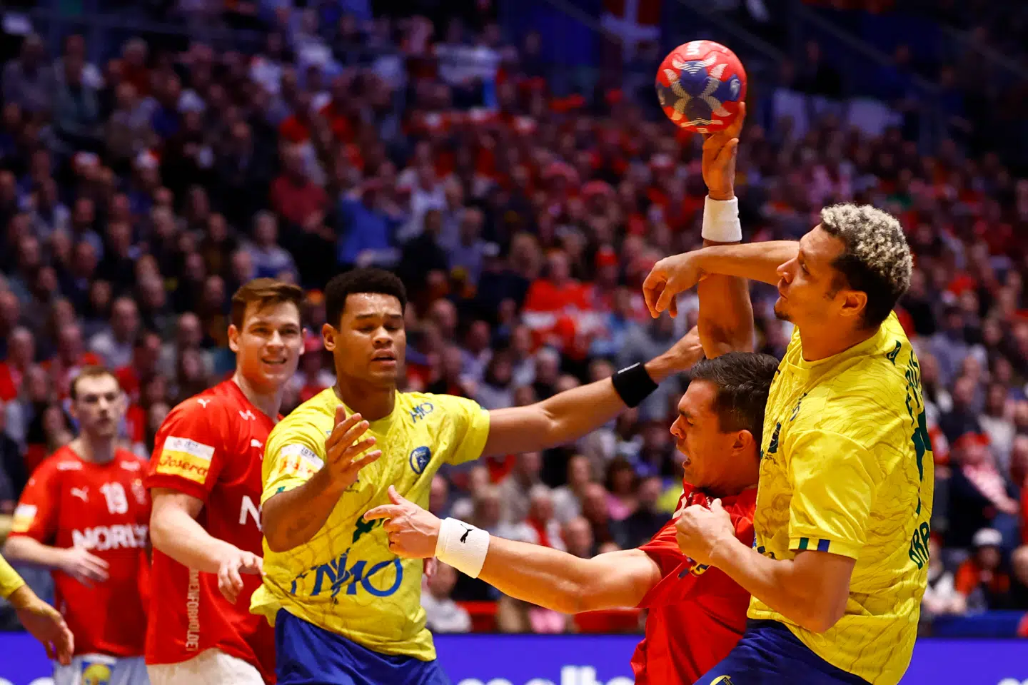 Håndbold VM-kvartfinalekampen mellem Danmark og Brasilien i Unity Arena i Oslo onsdag den 29. januar 2025.