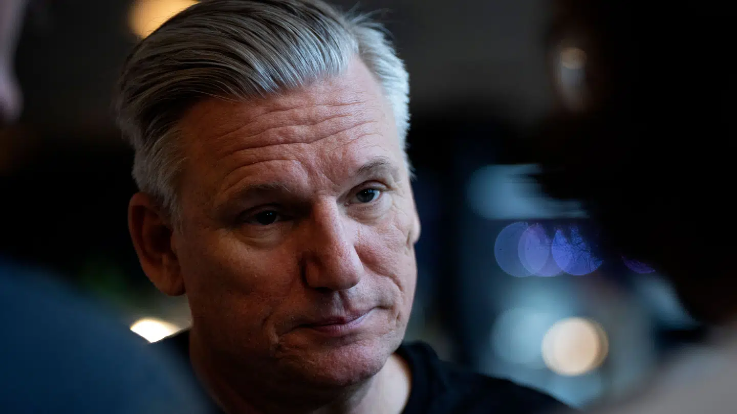 Landstræner Nikolaj Jacobsen under pressemødet med Danmarks VM håndboldherrer på Hotel Scandic Fornebu i Oslo torsdag den 30. januar 2025.