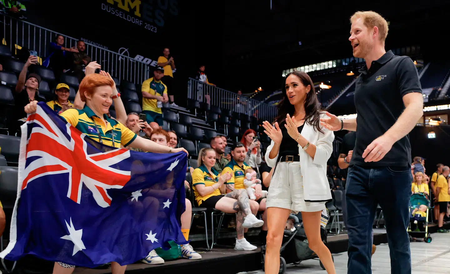 Prins Harry med hustruen hertuginde Meghan til Invictus Games i tyske Düsseldorf i 2023.