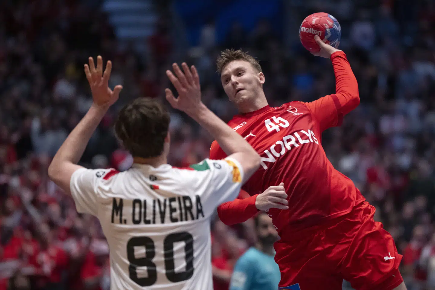 Emil Madsen scorede Danmarks mål nummer 40 mod Portugal.
