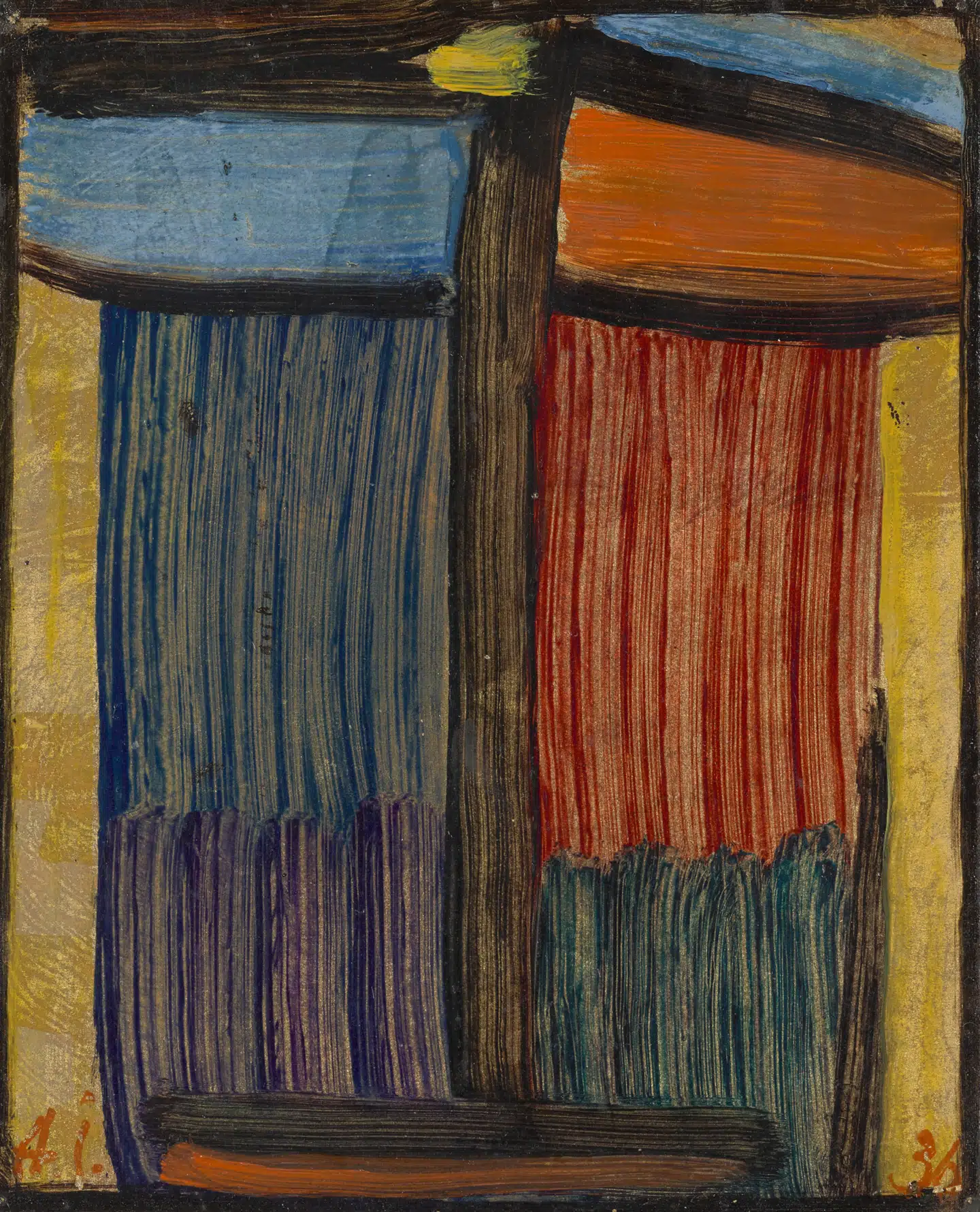 Med inspiration fra de russiske ikoner begyndte Alexej Jawlensky at male ansigter i 1917. Det blev han ved med til sin død i 1941. Her Jawlenskys maleri »Meditation på gylden baggrund« fra 1936.