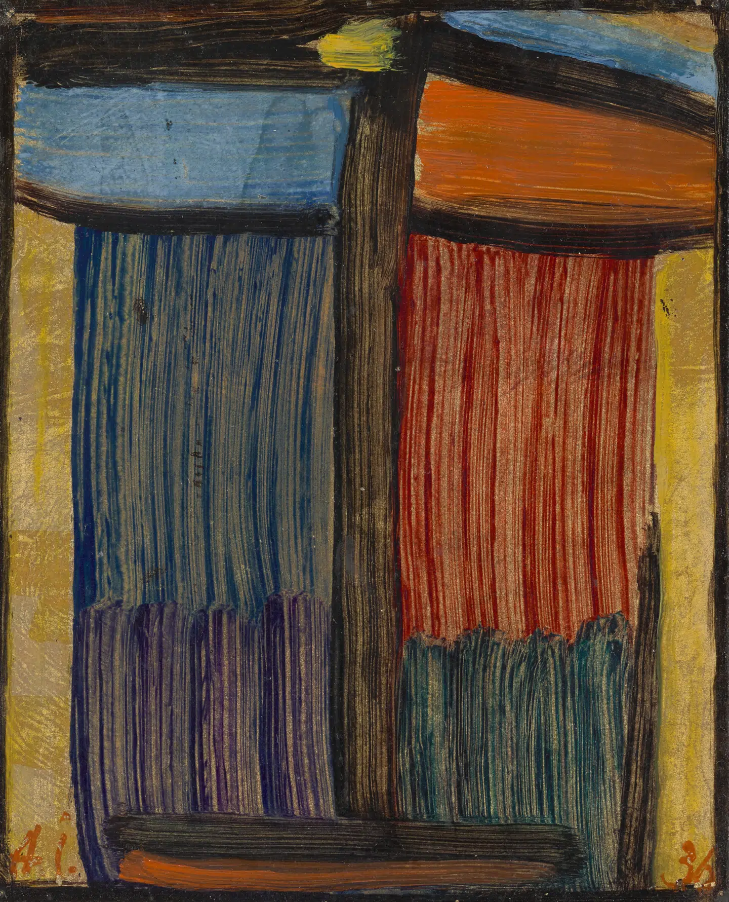 Med inspiration fra de russiske ikoner begyndte Alexej Jawlensky at male ansigter i 1917. Det blev han ved med til sin død i 1941. Her Jawlenskys maleri »Meditation på gylden baggrund« fra 1936.