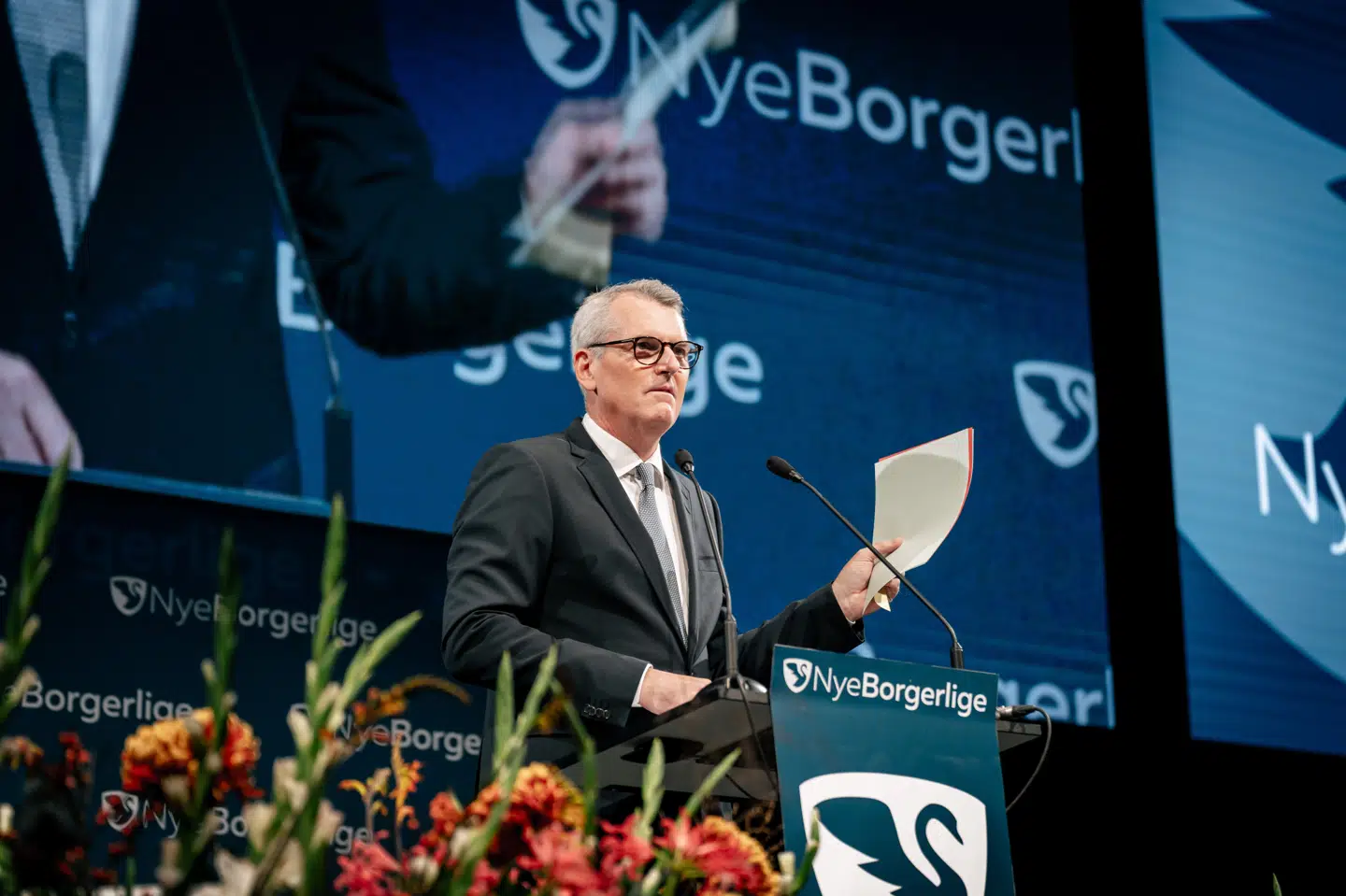 Som organisatorisk næstformand holdt Jesper Hammer tale ved Nye Borgerliges årsmøde i 2022. Han meldte sig senere ud af partiet og er nu blevet medlem af Venstre. (Arkivfoto).