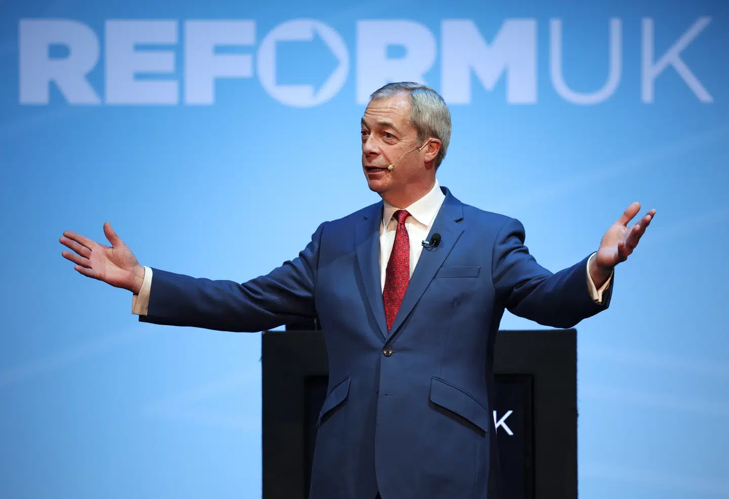 Nigel Farages parti, Reform UK, er nu blevet målt til at være Storbritanniens største. Arkivfoto: Adam Vaughan, Scanpix