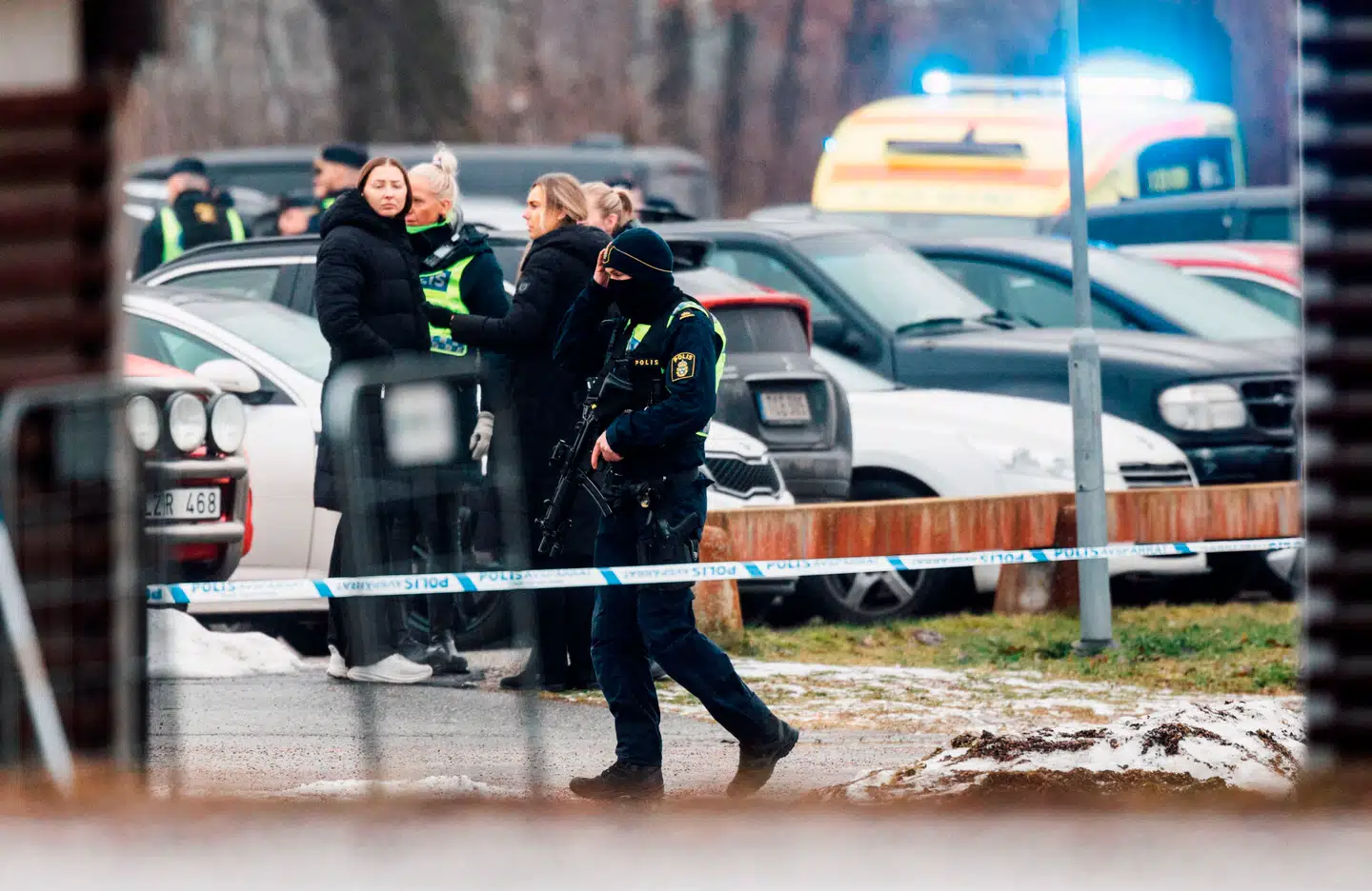 »Vi hørte bare politiet, sirenerne, der kom. Vi hørte intet andet,« sagde et vidne til svenske medier. Foto: Jeppe Gustafsson, Scanpix