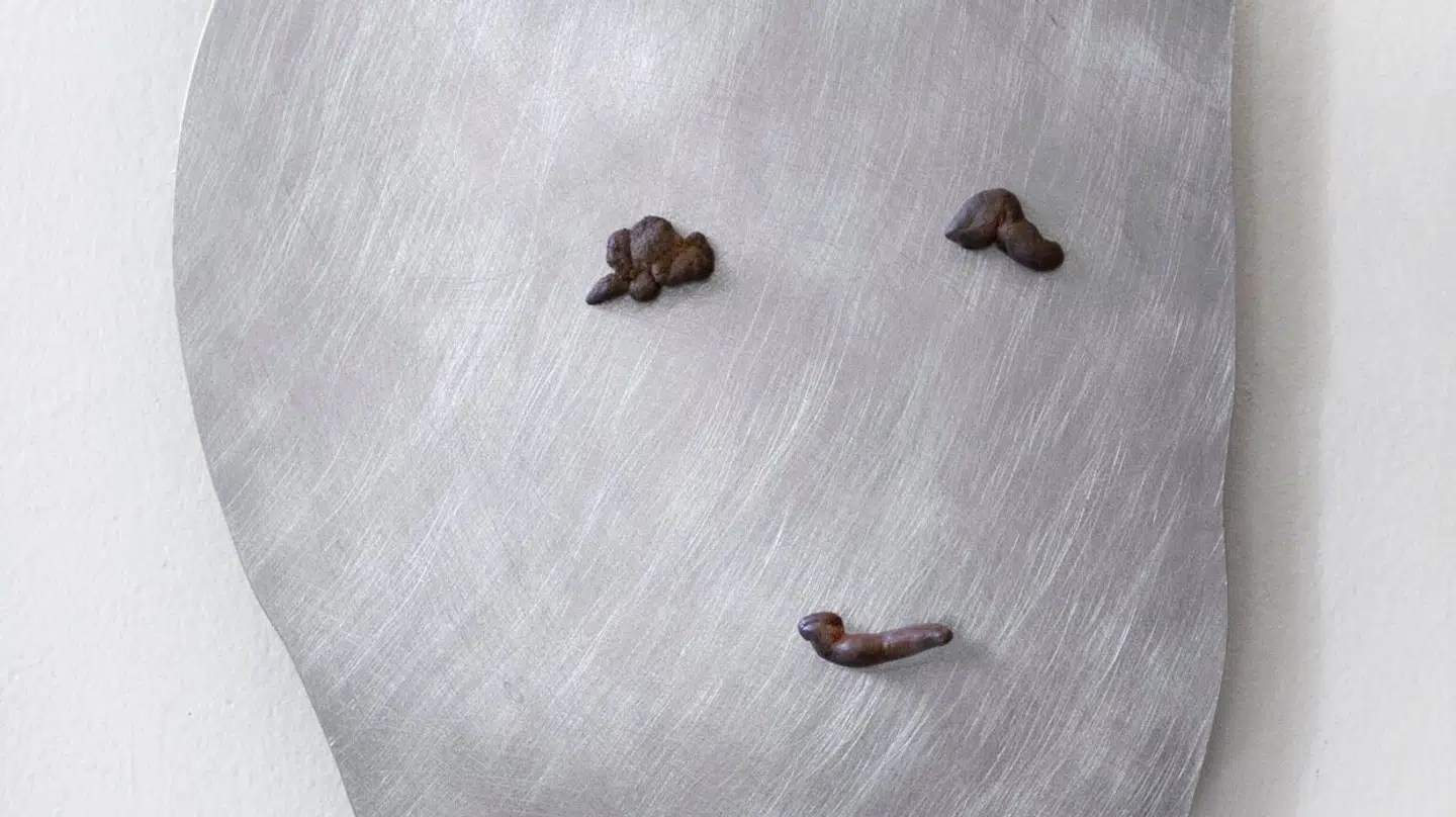 Et af Louis André Jørgensens tre værker »Shitface 1, 2 og 3«, som Københavns Kommune har givet i alt 28.000 kroner for.