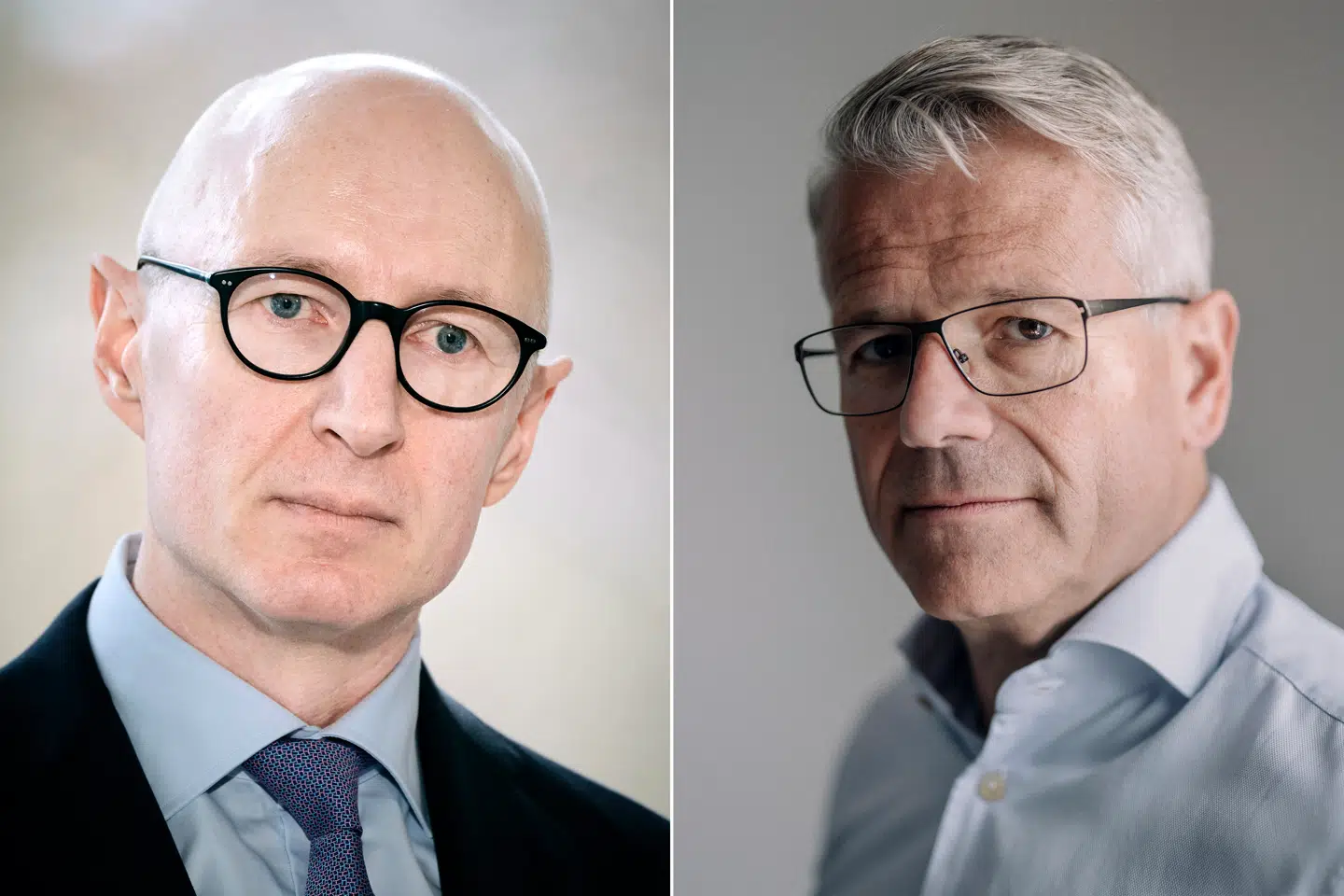 Den afgående topchef i Novo Nordisk, Lars Fruergaard (tv.), og administrerende direktør i Mærsk, Vincent Clerc, afviste begge at ændre på virksomhedernes mangfoldighedsprogrammer i februar. I dag ser det anderledes ud.