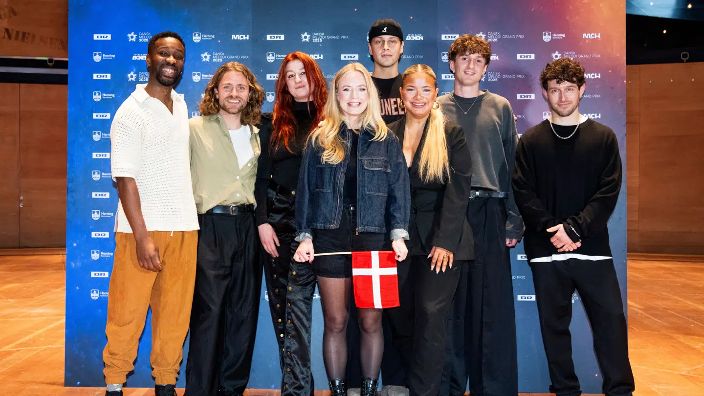 De otte der i år deltager i 'Dansk Melodi Grand Prix', der afholdes 1. marts i Jyske Bank Boxen i Herning.