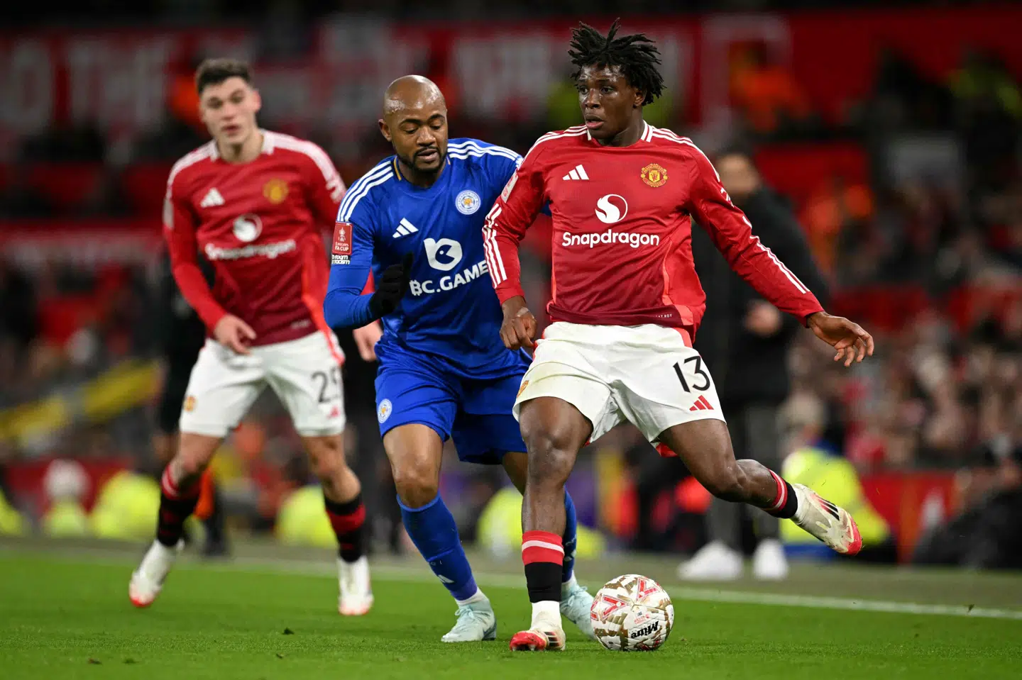 Patrick Dorgu fik fredag de første 45 minutter som Manchester United-spiller.