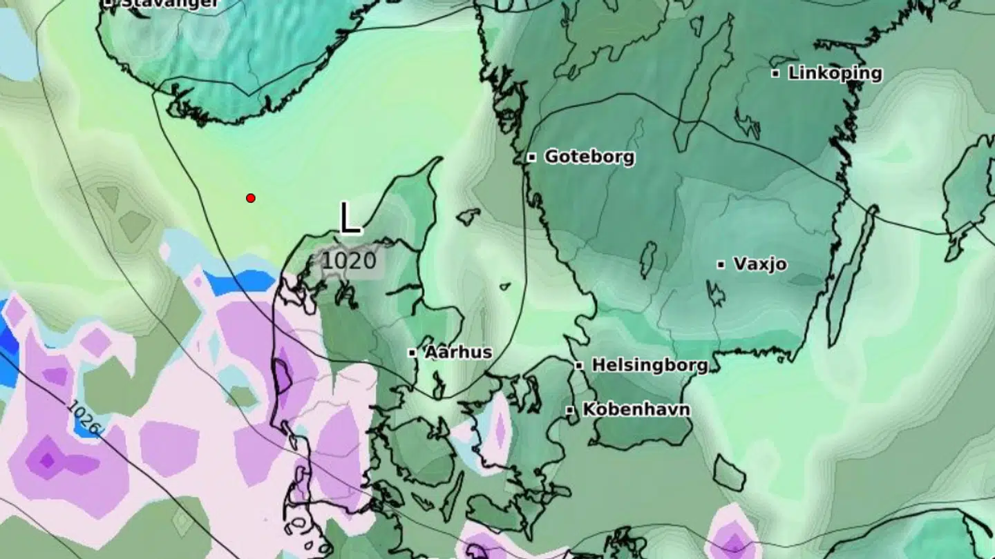 Meget lidt nedbør vil ifølge en ny prognose falde over Danmark.